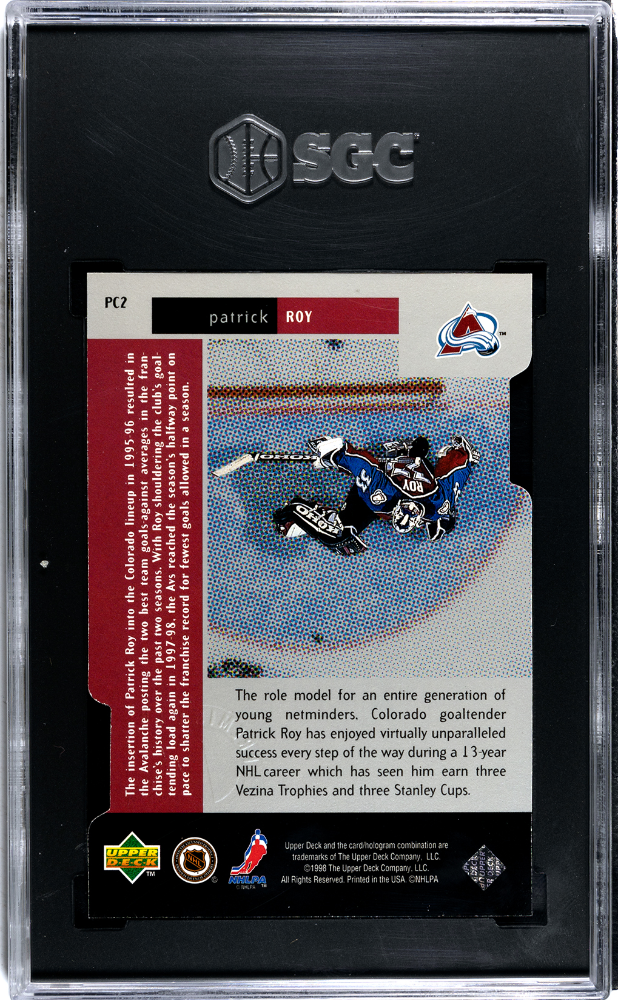 1997 Upper Deck Black Diamond Patrick Roy Premium Cut #PC2 SGC 9