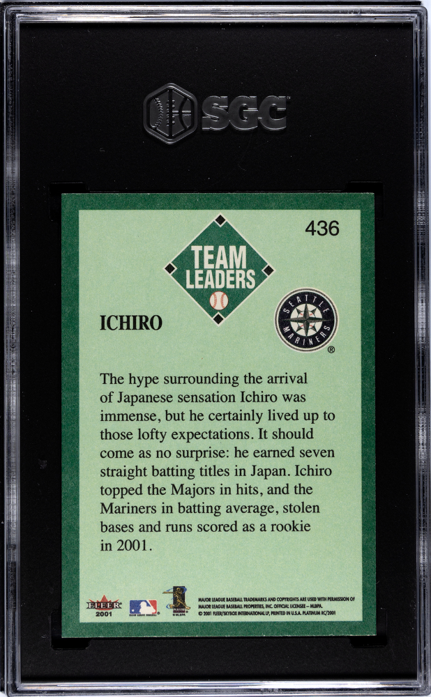 2001 Fleer Platinum Ichiro Suzuki Team Leaders #436 SGC 7