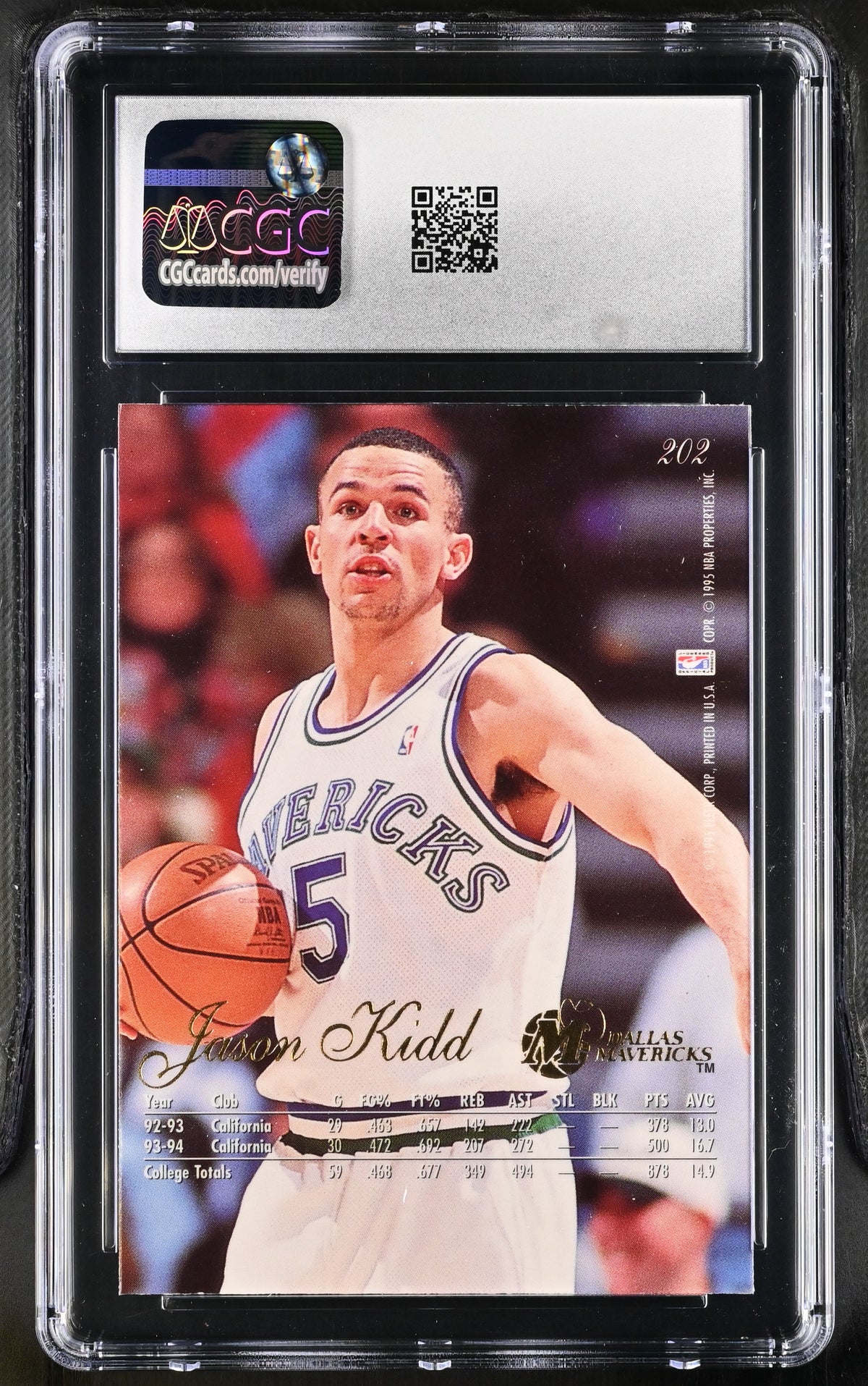 1994-95 Flair Jason Kidd Rookie #202 CGC 9.5 Dallas Mavericks