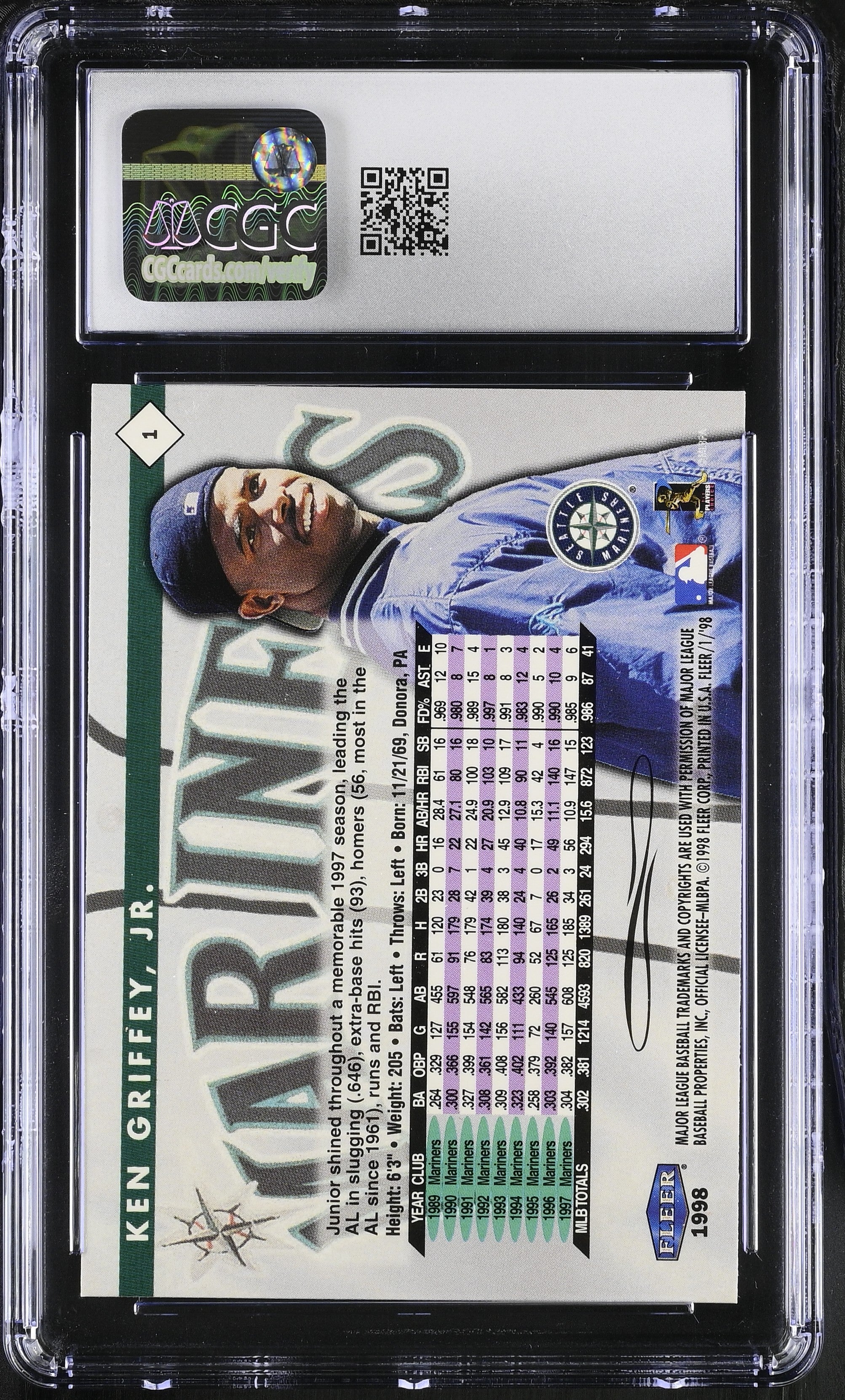 1998 Fleer Tradition Ken Griffey Jr. #1 CGC 9.5