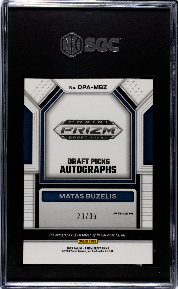2023 Panini Prizm Matas Buzelis Auto Purple Ice 99 #DPA-MBZ SGC 10 Chicago Bulls