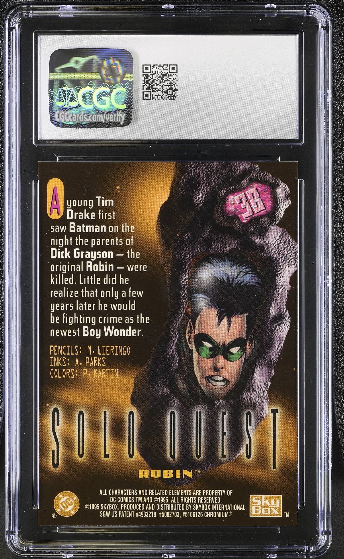 1995 Skybox DC Legends Power Chrome Robin #38 CGC 10