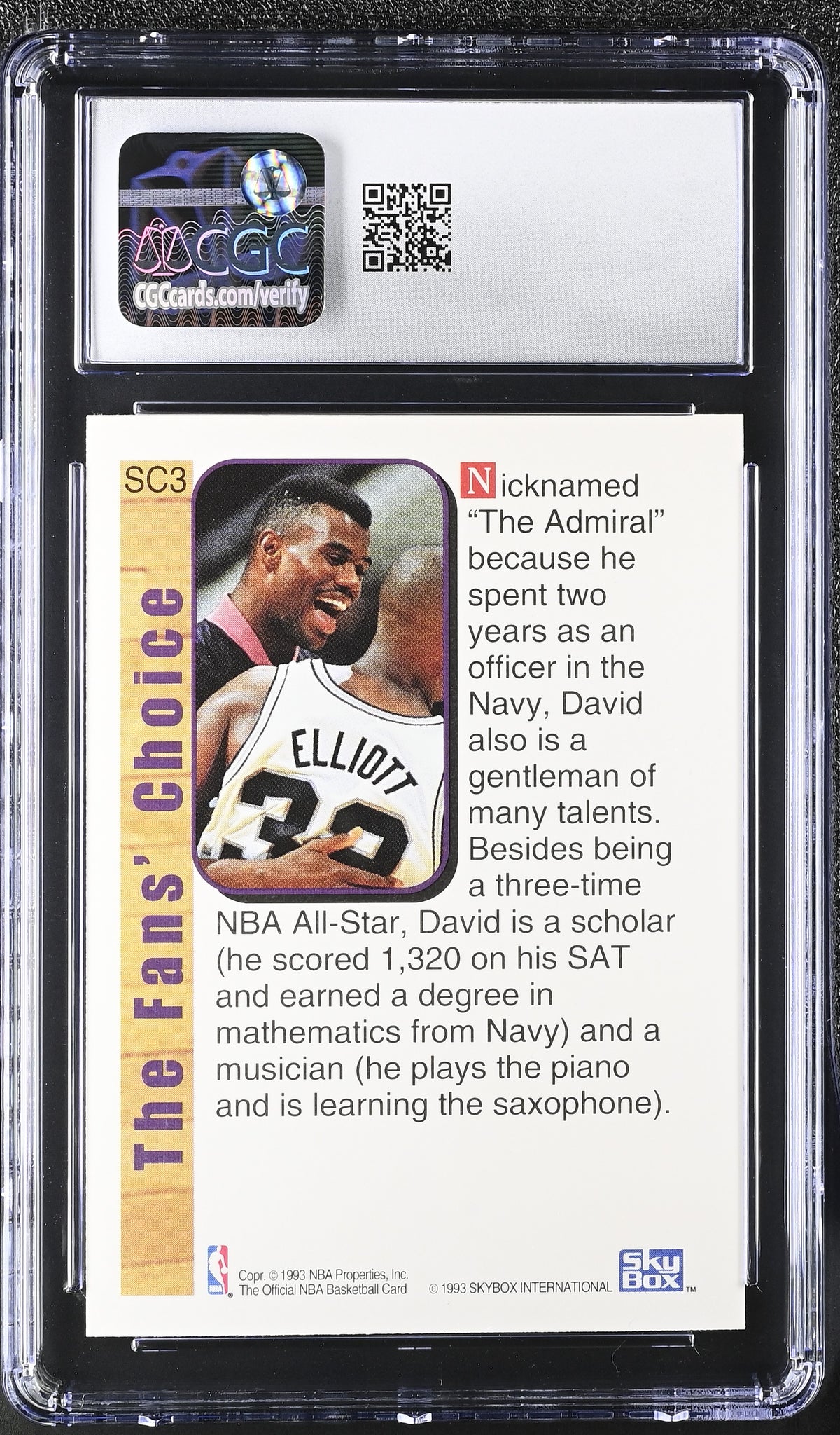 1992-93 Hoops David Robinson Supreme Court #SC3 CGC 9.5 San Antonio Spurs