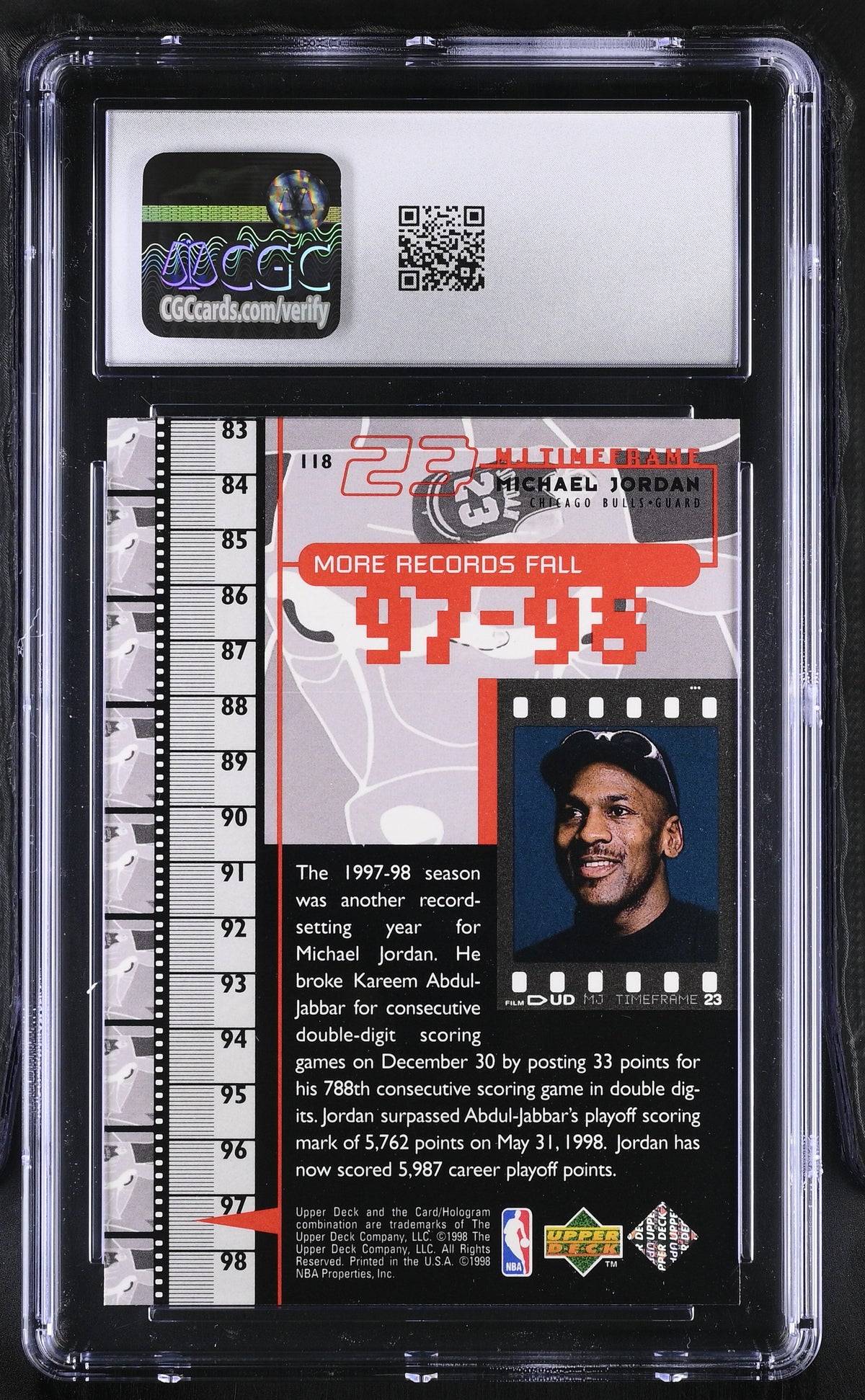1998 Upper Deck MJ Living Legend Michael Jordan #118 CGC 9.5 Chicago Bulls