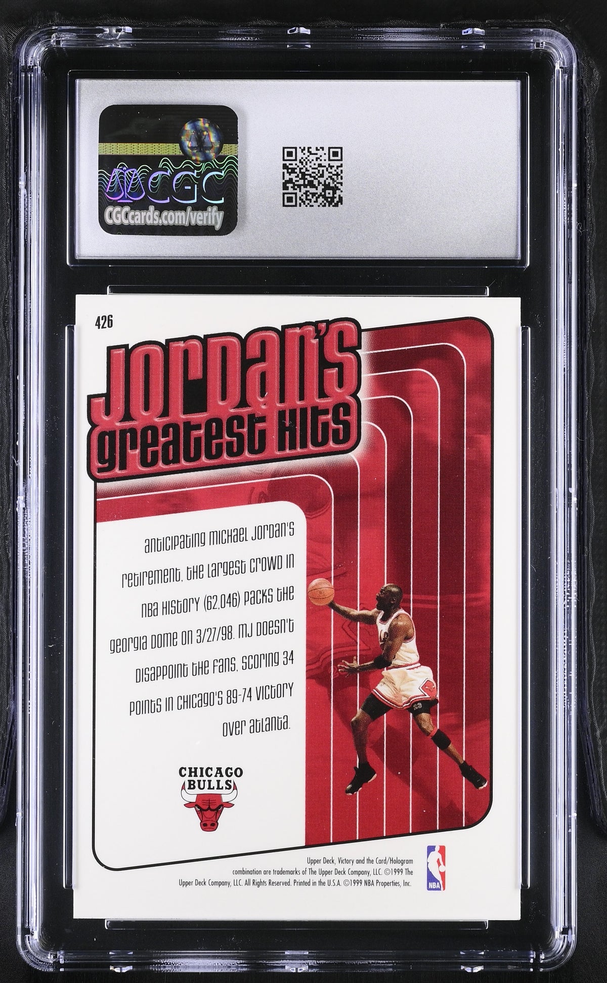 1999-00 Upper Deck Victory Michael Jordan #426 CGC 9 Chicago Bulls