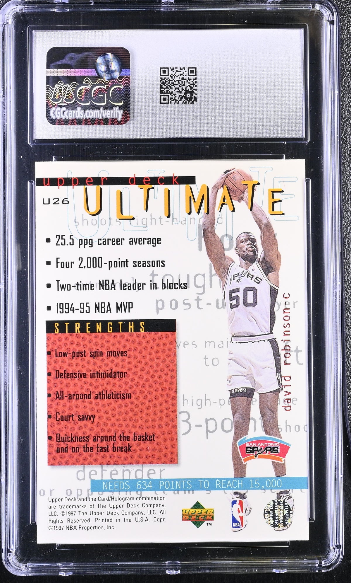 1997-98 Upper Deck David Robinson Ultimates #U26 CGC 9.5 San Antonio Spurs