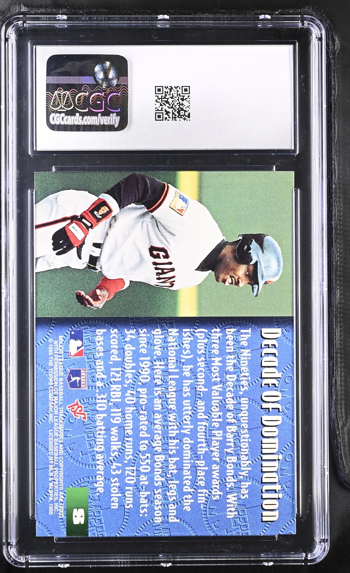 1995 Stadium Club Members Only 50 Barry Bonds #8 CGC 9 San Francisco Giants