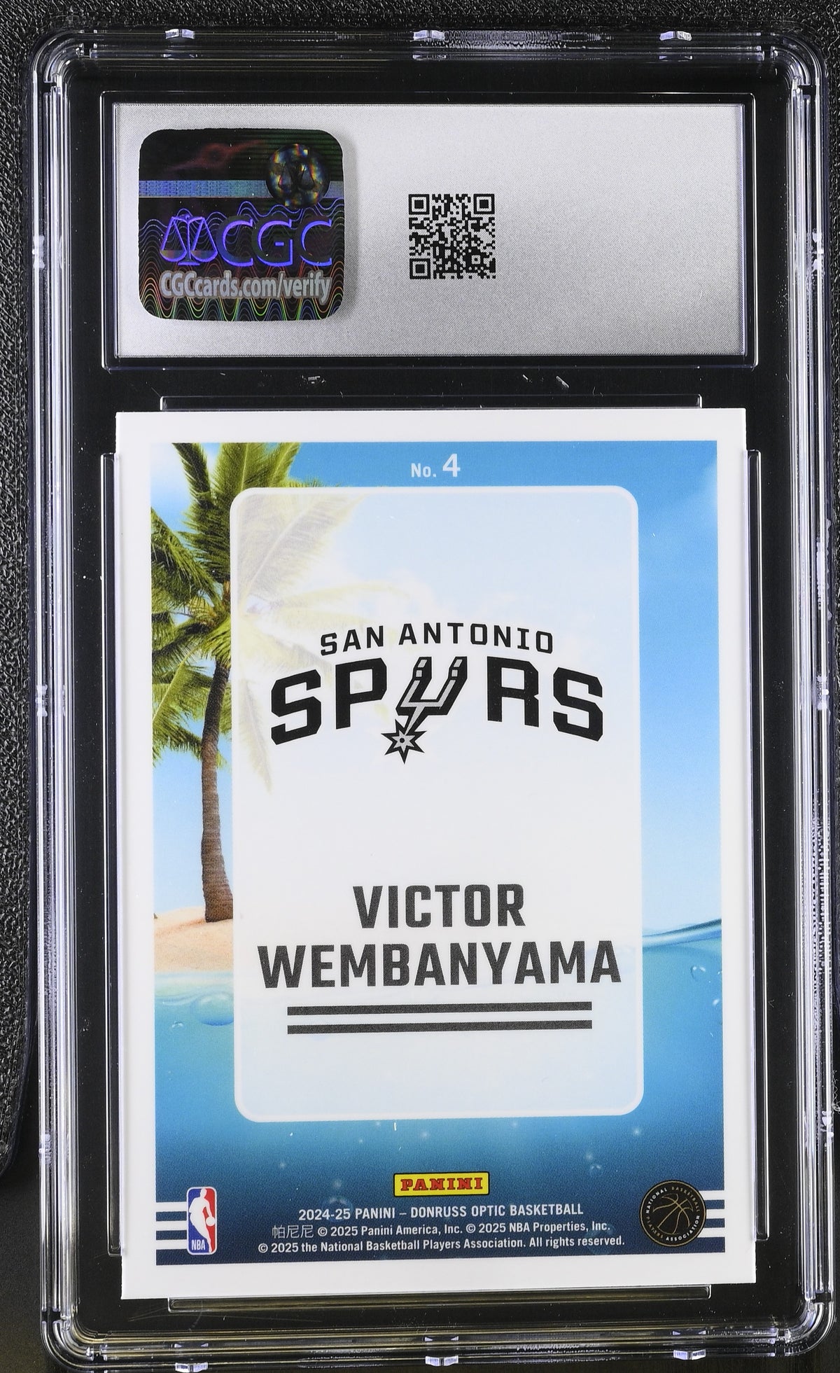 2024-25 Donruss Optic Victor Wembanyama Rookie Splash! #4 CGC 9.5 Spurs