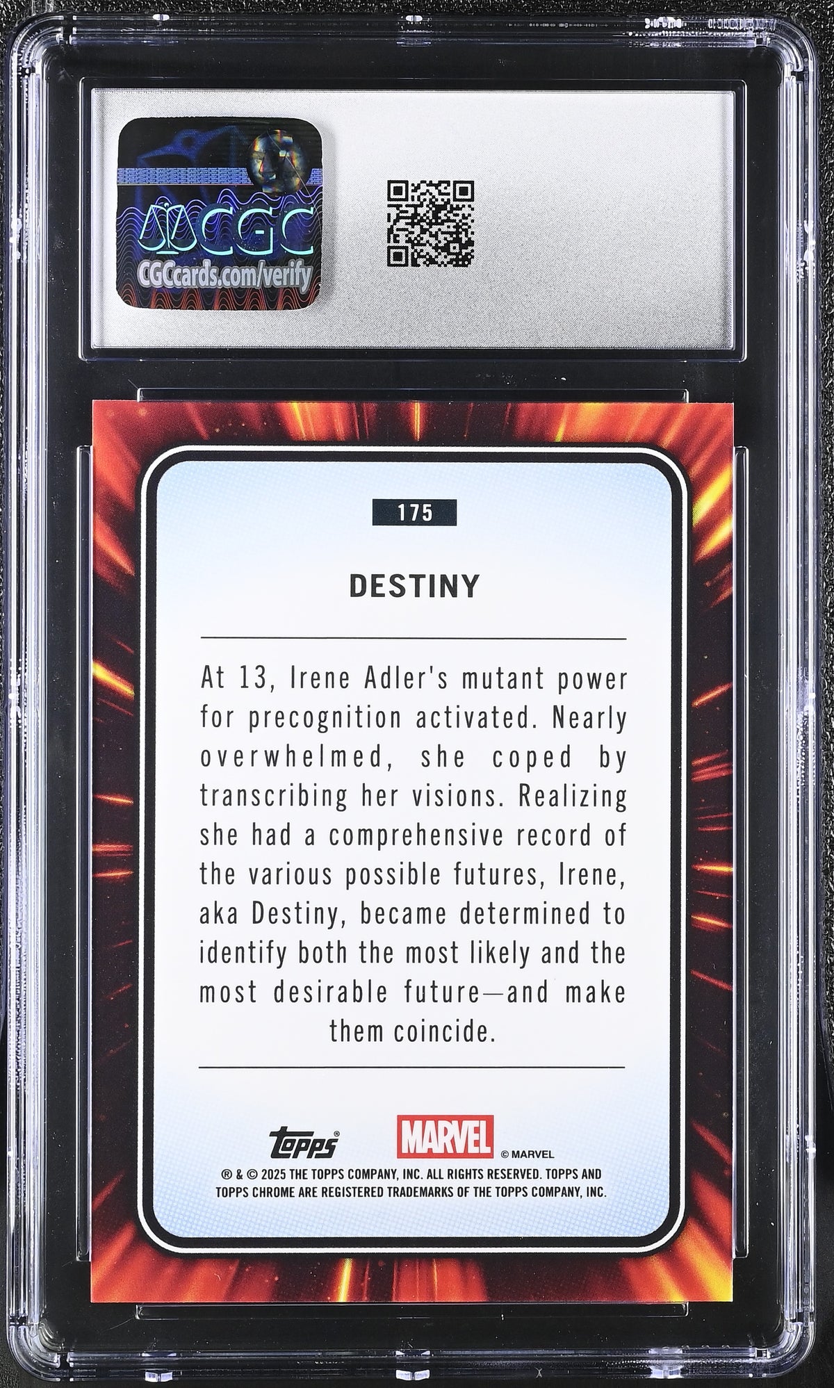 2025 Topps Marvel Chrome Destiny /61 175 Blue & Red Spider Web Refractor CGC 9.5