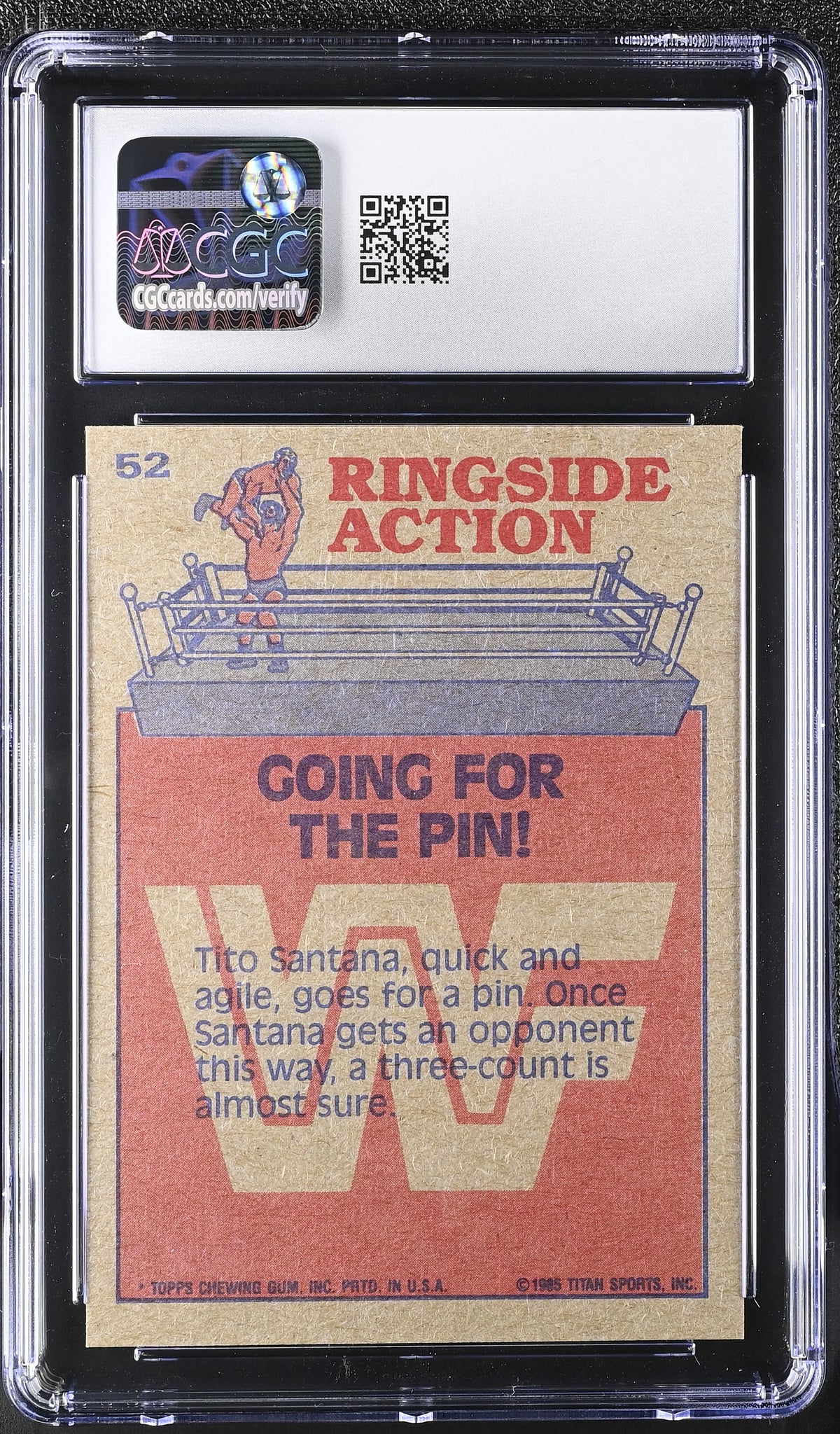 1985 Topps WWF Going For The Pin! #52 CGC 9