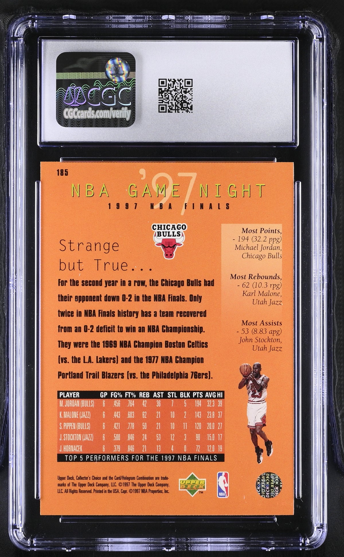 1997-98 Collector's Choice Michael Jordan #185 CGC 9 Chicago Bulls