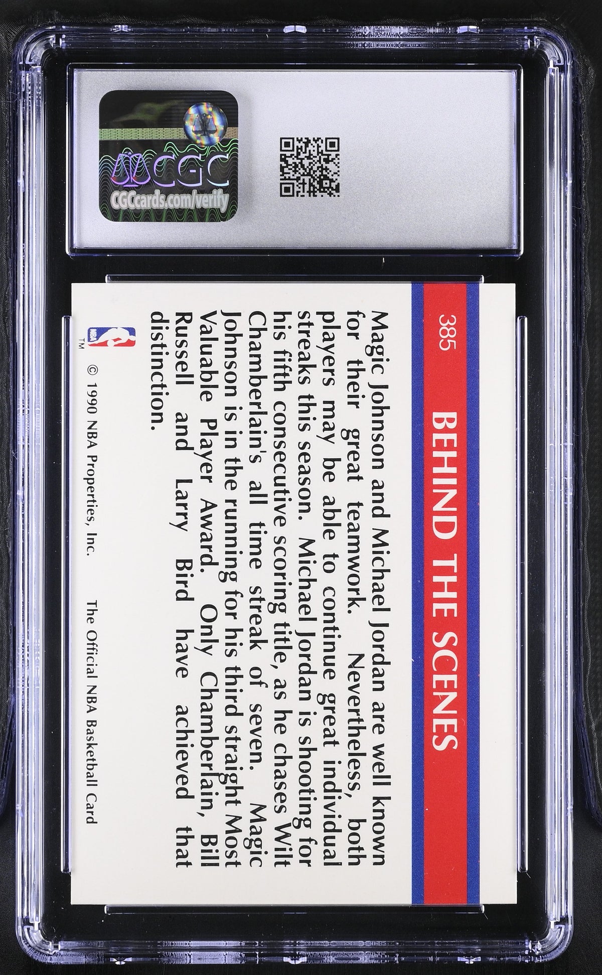 1990-91 Hoops Super Streaks Magic Johnson/Michael Jordan #385 CGC 9