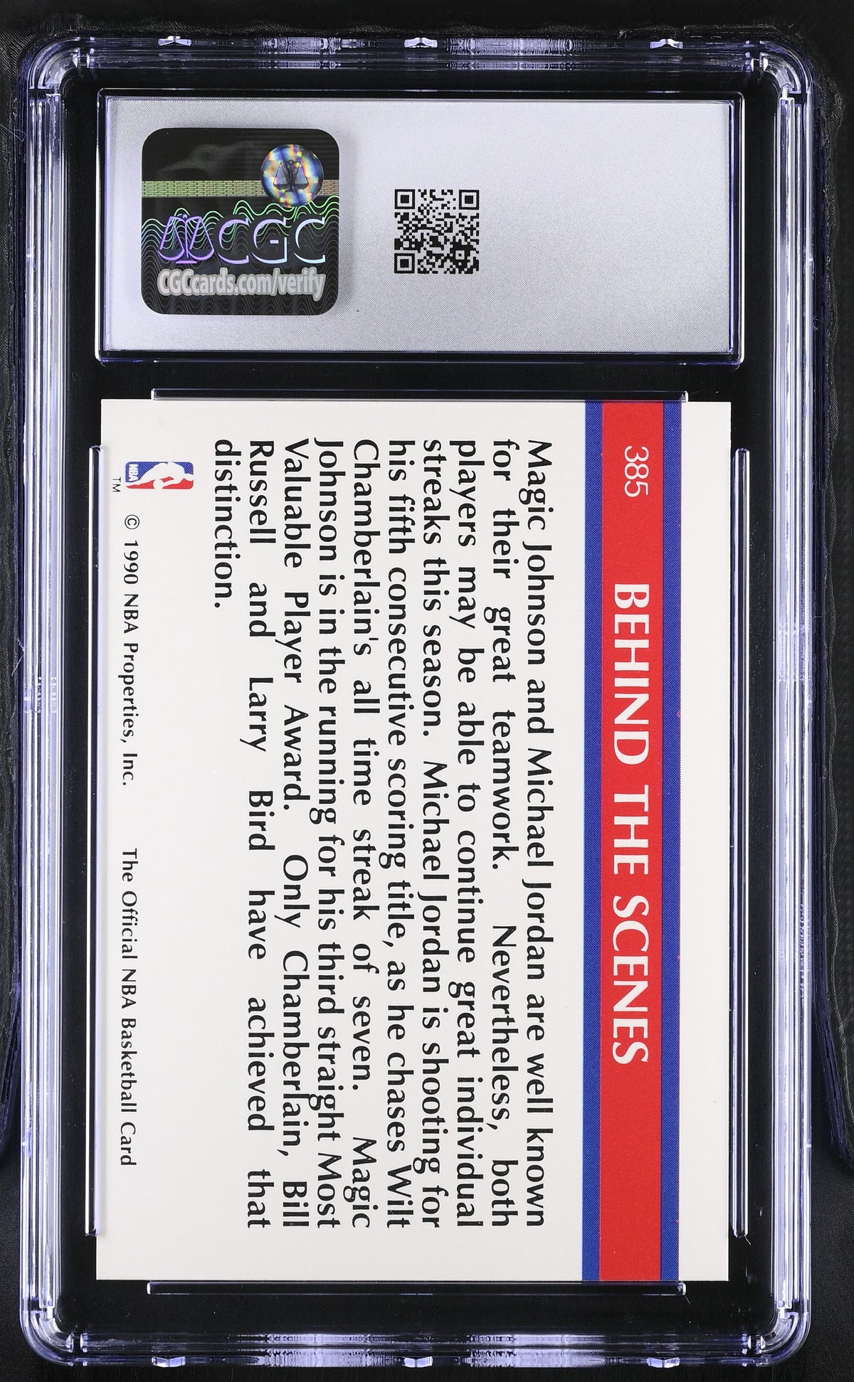 1990-91 Hoops Super Streaks Magic Johnson/Michael Jordan #385 CGC 9