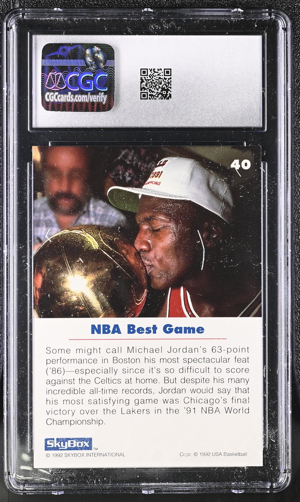 1992 Skybox Usa Michael Jordan #40 CGC 9 Chicago Bulls