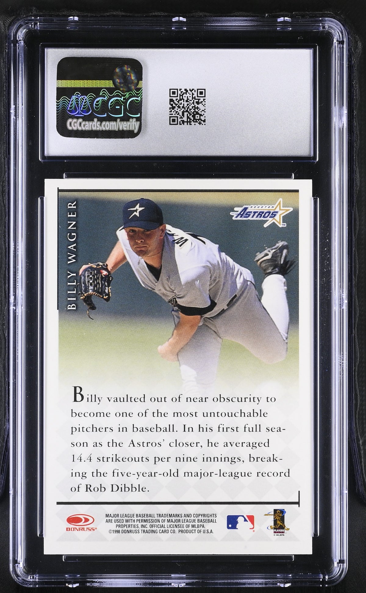 1998 Donruss Signature Series Billy Wagner Auto CGC 10 Houston Astros