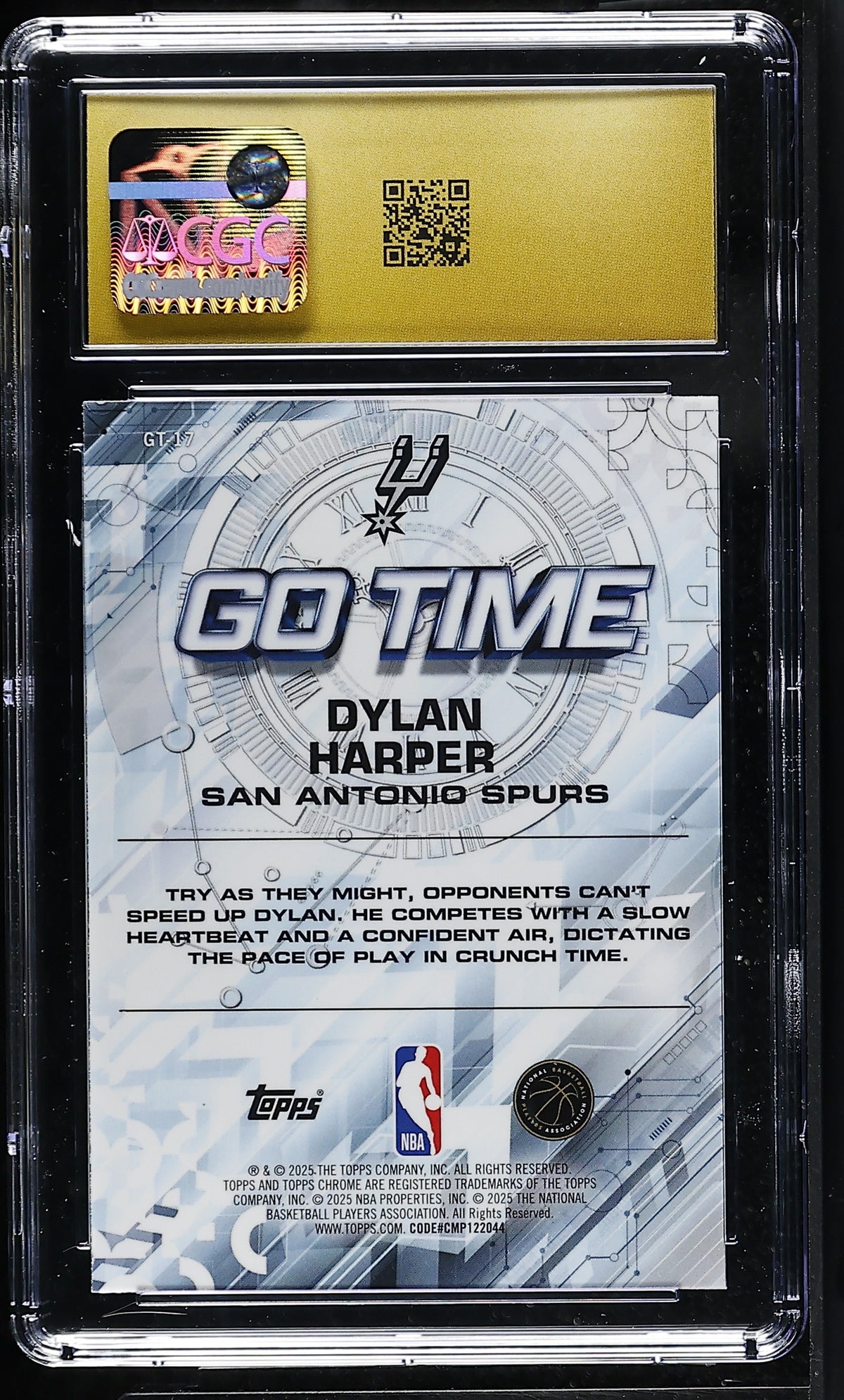 2025-26 Topps Chrome Dylan Harper Rookie Go Time #GT-17 CGC 10 Pristine Spurs