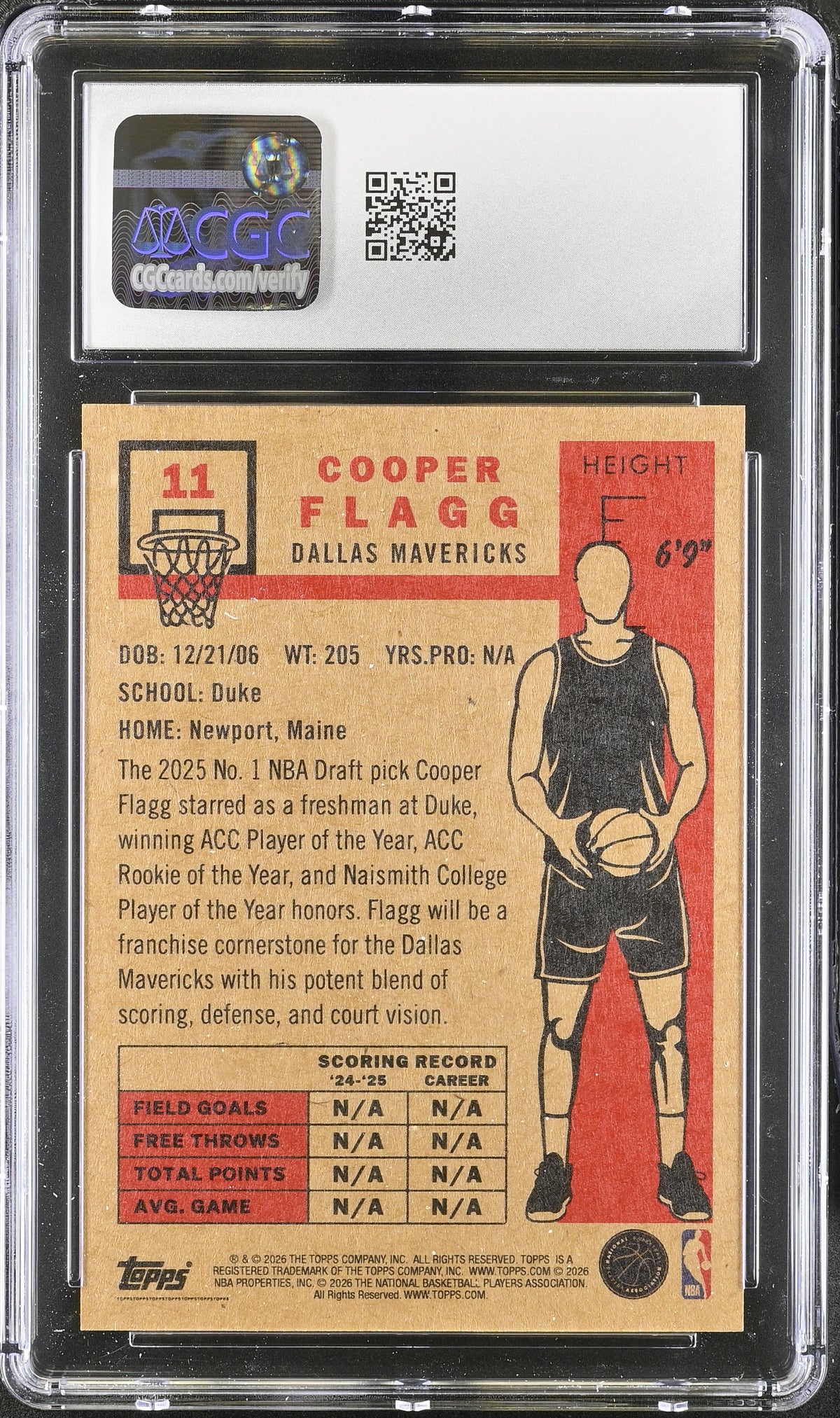 2025-26 Topps Living Set Cooper Flagg Rookie #11 CGC 10 Dallas Mavericks
