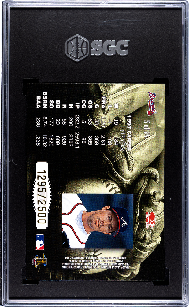 1998 Leaf Greg Maddux Statistical Standouts 2500 #5 SGC 8.5