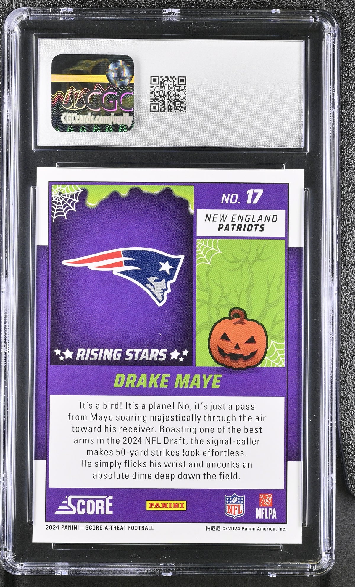 2024 Panini Score-A-Treat Drake Maye Bats Rookie Rising Stars 17 CGC 10 Patriots