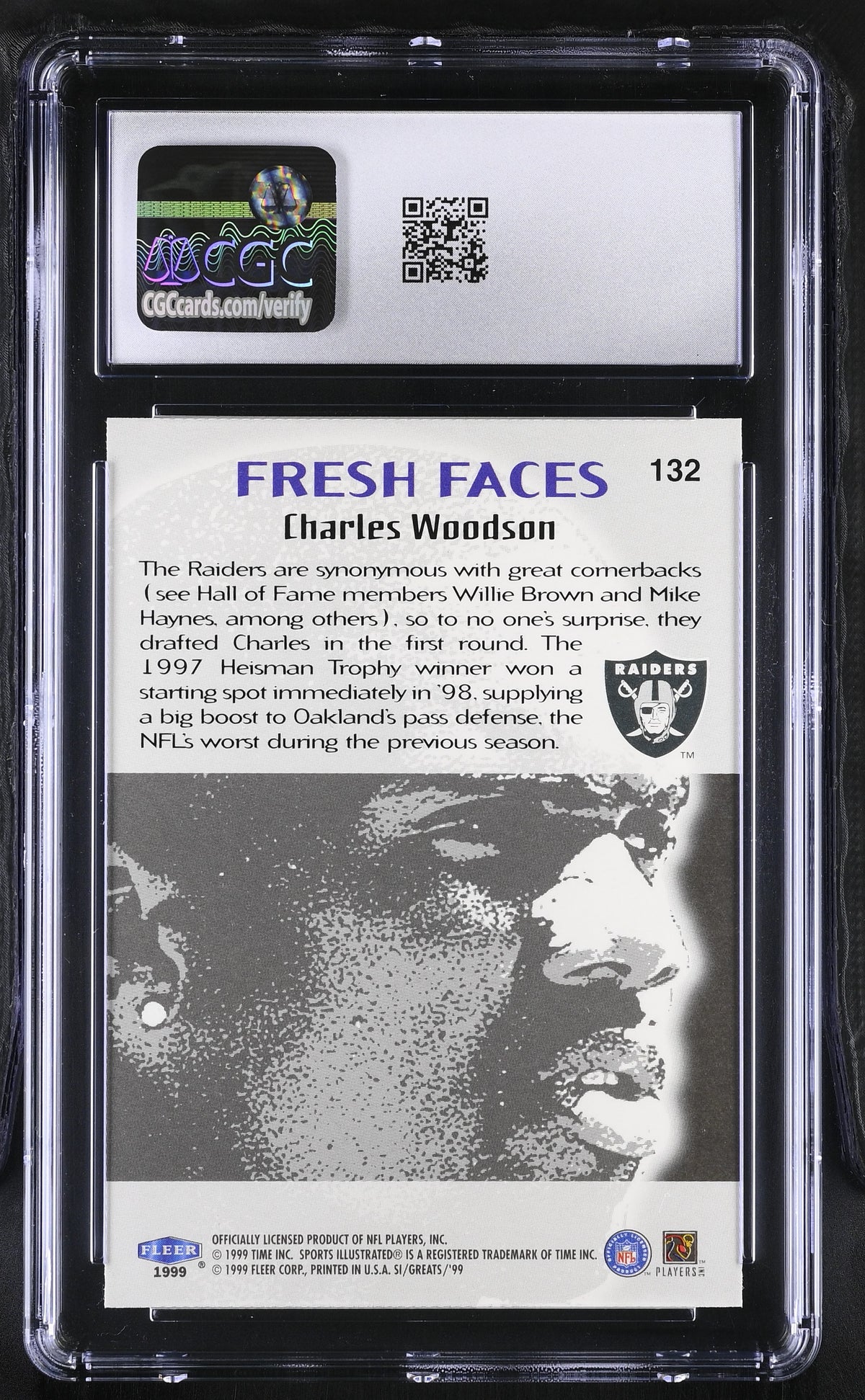 1999 Fleer Sports Illustrated Charles Woodson Rookie #132 CGC 9.5 Raiders