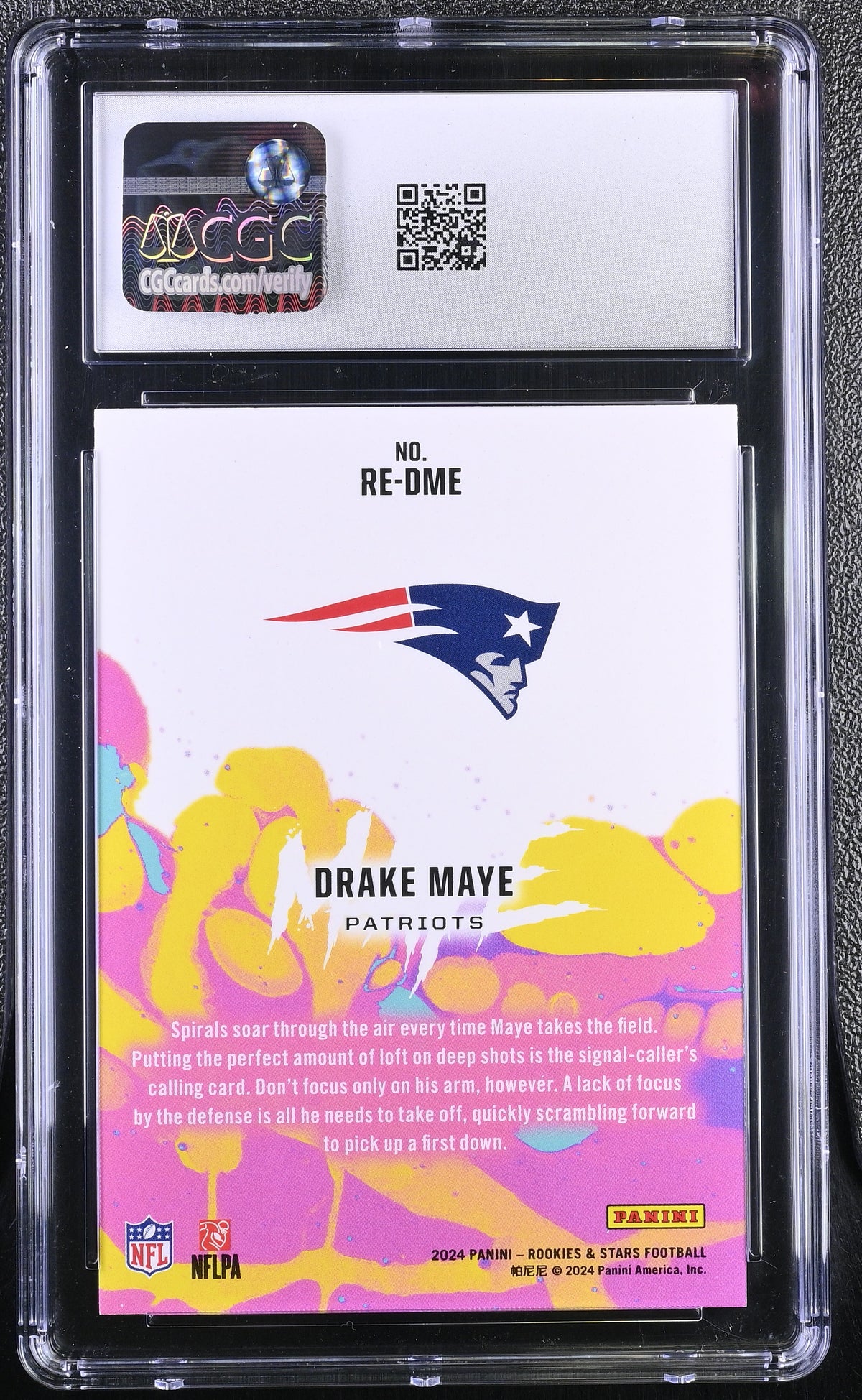 2024 Panini Rookies & Stars Drake Maye Rookie Exclusive #RE-DME CGC 10 Patriots