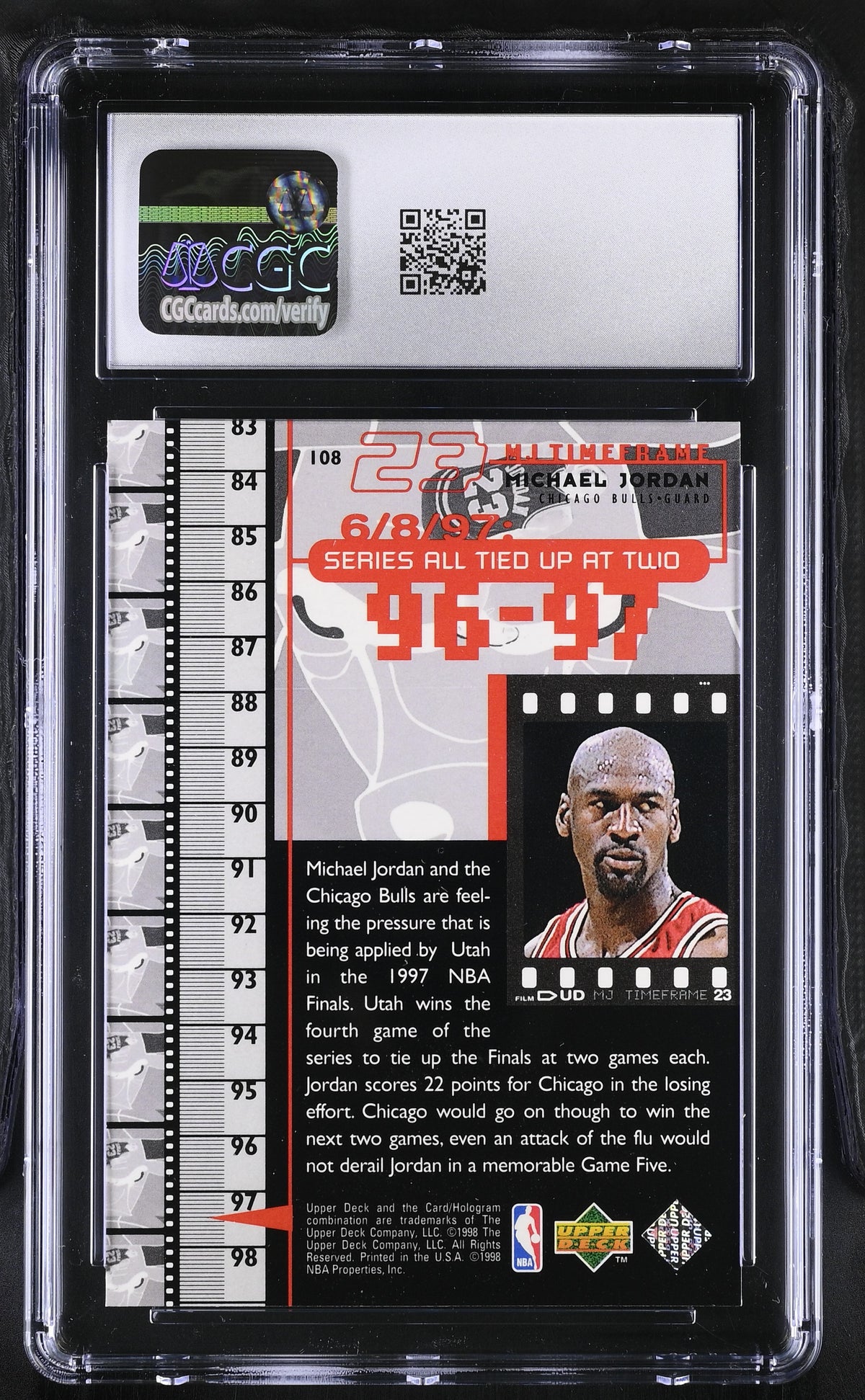 1998 Upper Deck MJ Living Legend Michael Jordan #108 CGC 9 Chicago Bulls