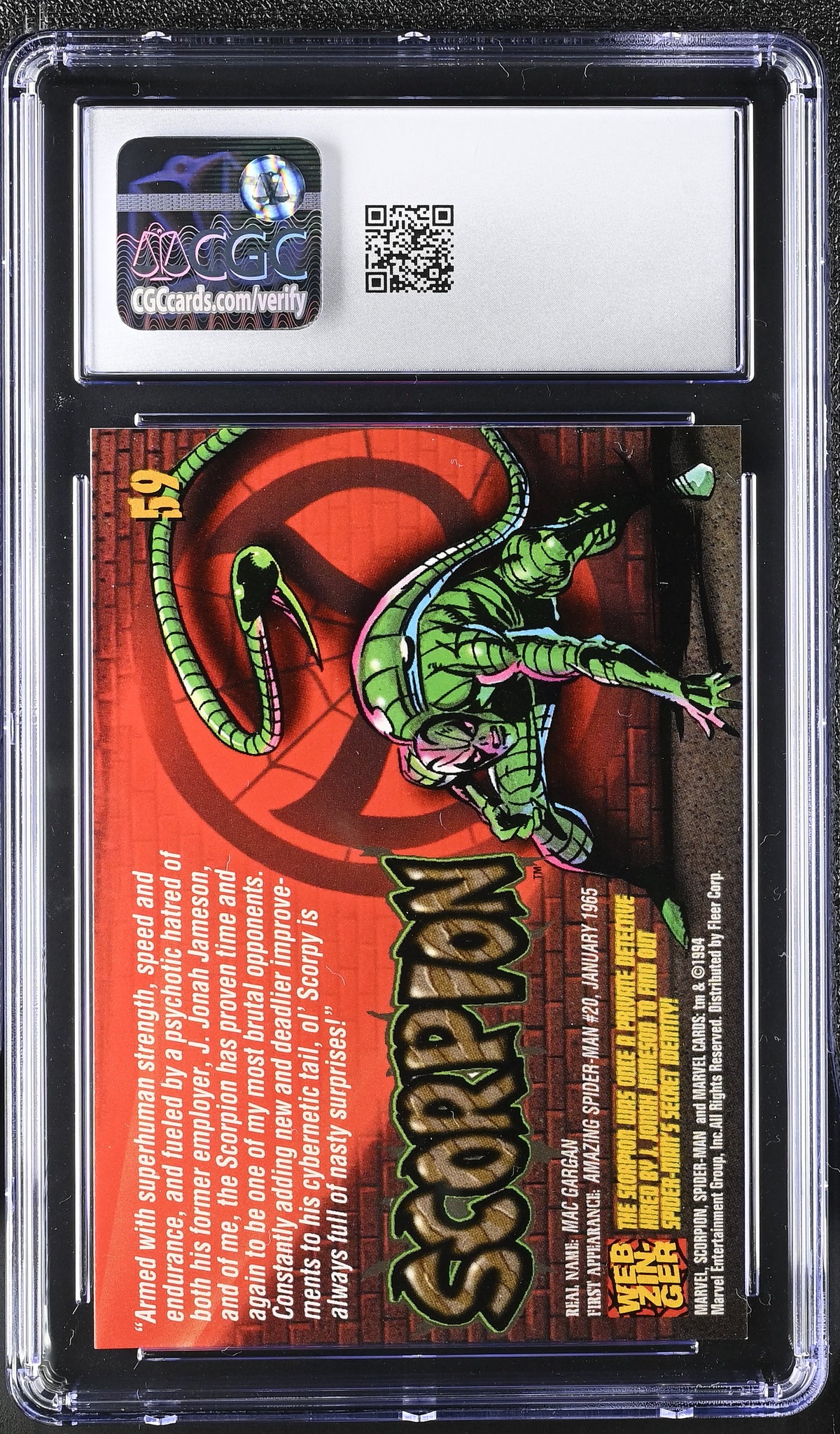 1994 Fleer Amazing Spider-Man Scorpion #59 CGC 10