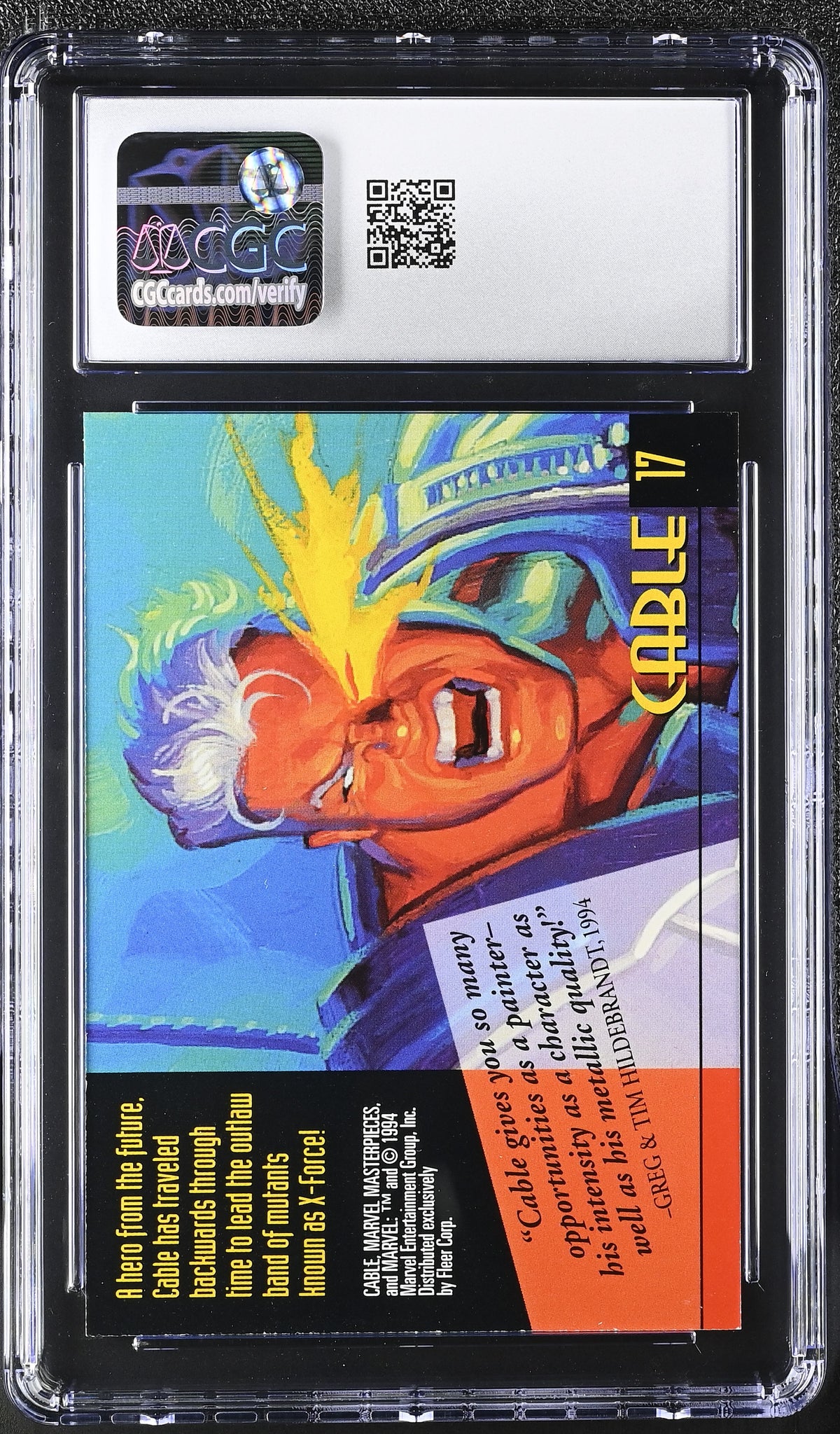1994 Fleer Marvel Masterpieces Cable #17 CGC 9.5