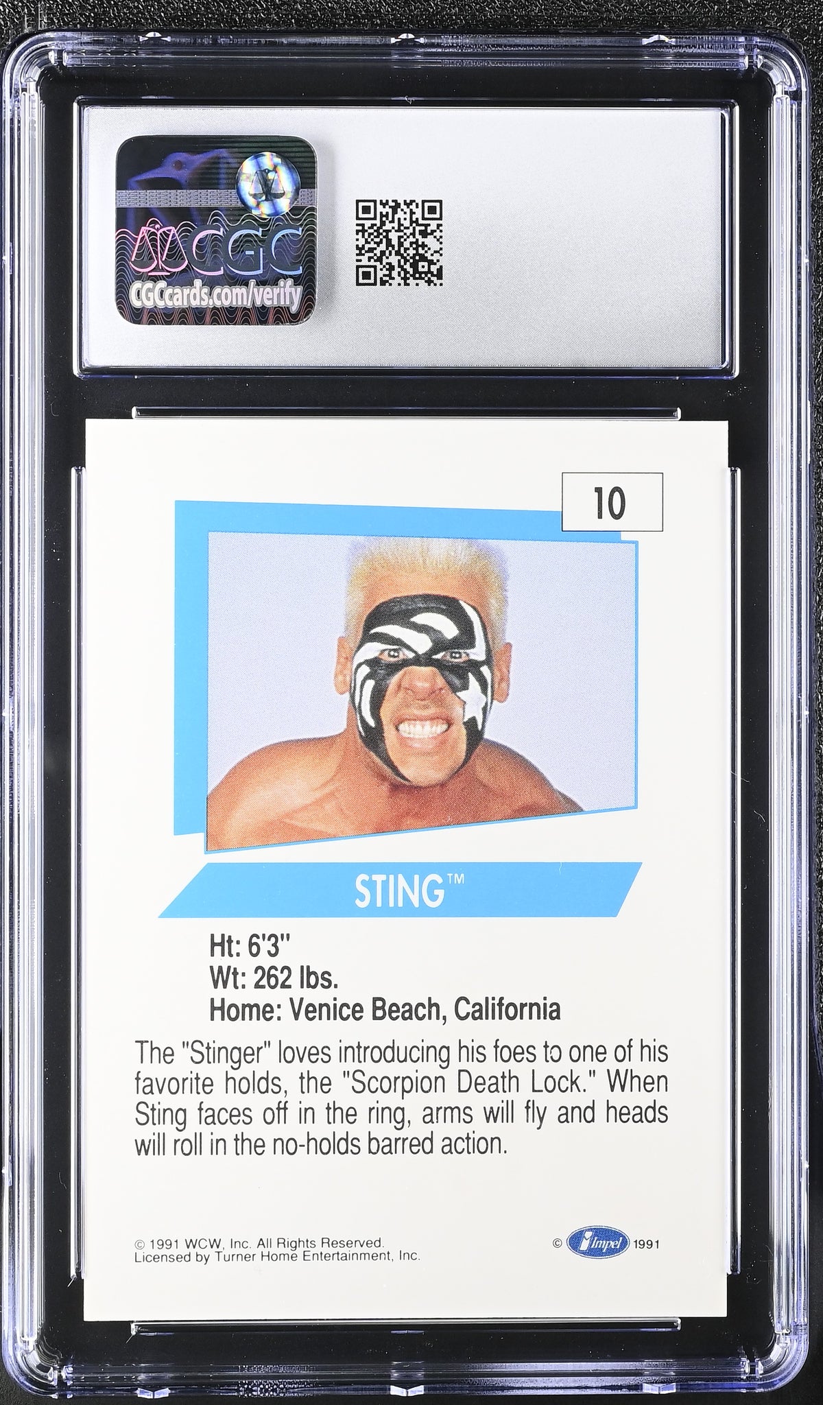 1991 Impel WCW Sting #10 CGC 9