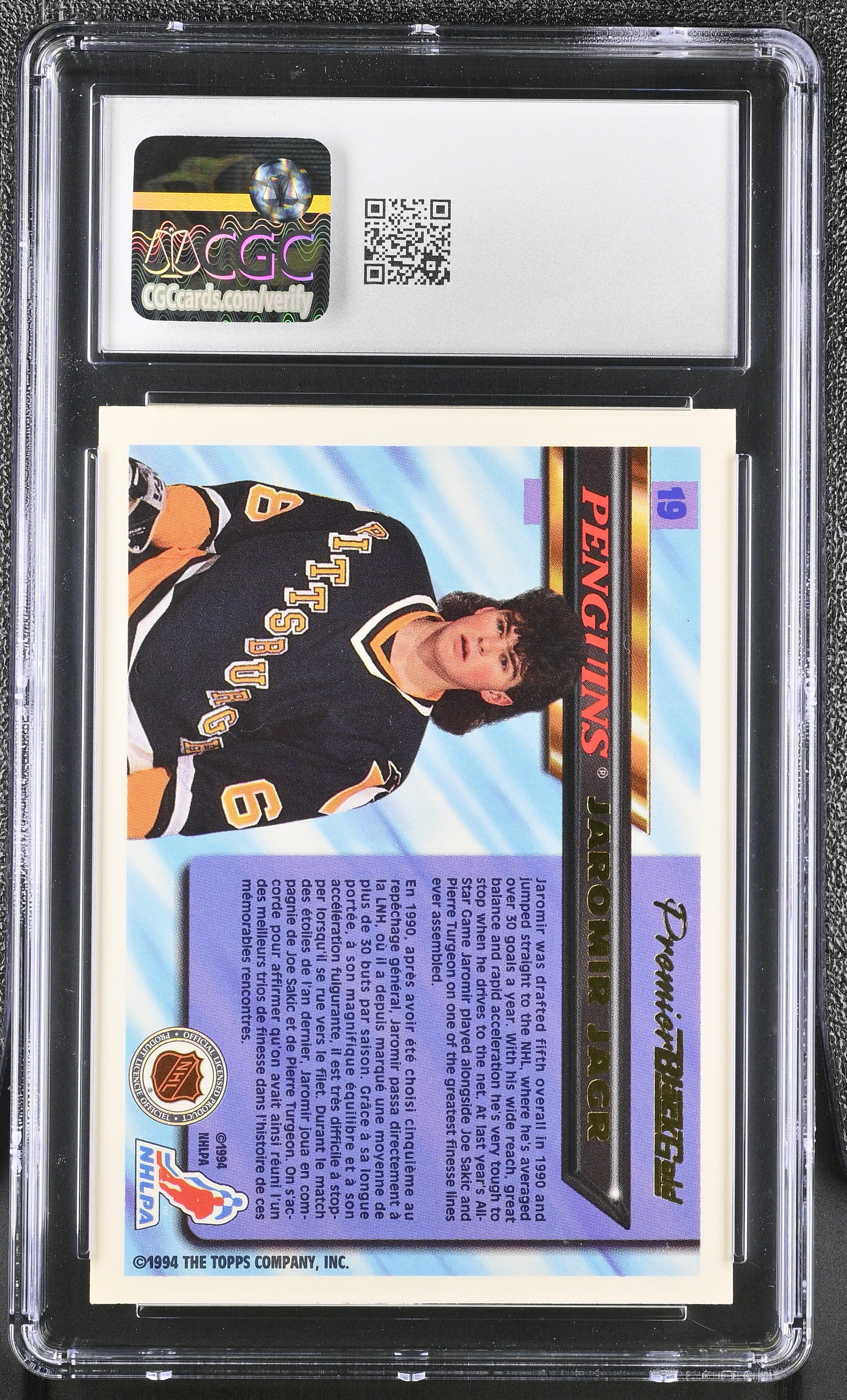 1993-94 Opc Premier Black Gold Jaromir Jagr #19 CGC 9