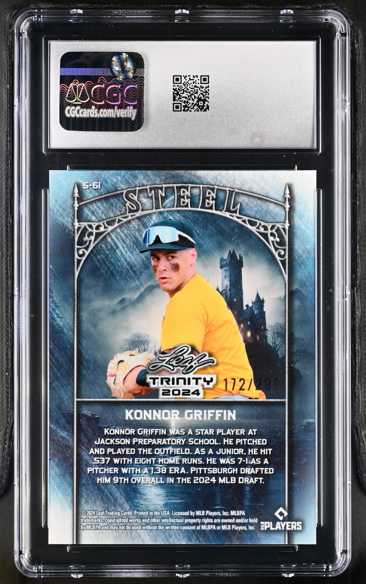 2024 Leaf Trinity Konnor Griffin Silver Lava /290 Rookie Steel #S-61 CGC 9.5
