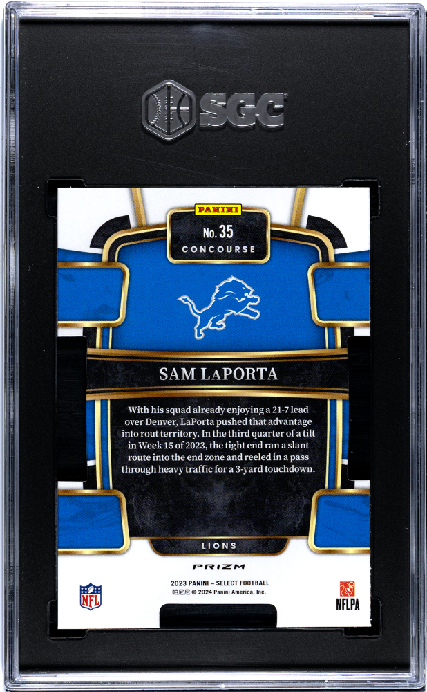 2023 Panini Select Sam Laporta Red Yellow Die Cut Prizm #35 SGC 9.5