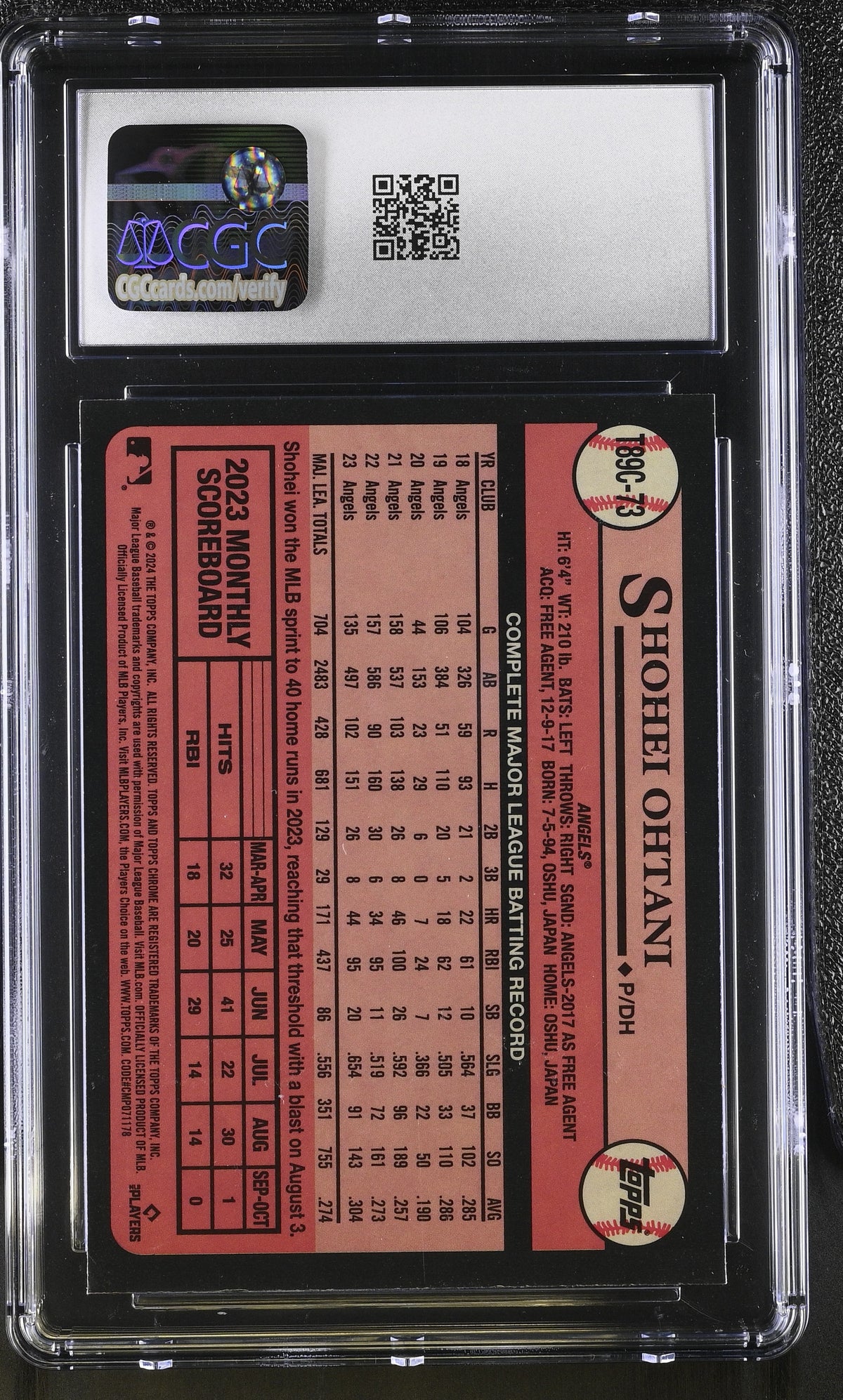 2024 Topps Shohei Ohtani '89 Silver Pack #T89C-73 CGC 9 Los Angeles Angels