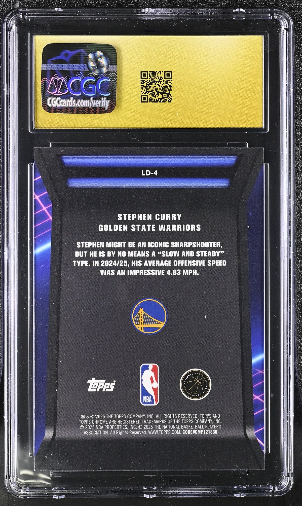 2025-26 Topps Chrome Stephen Curry Loading... #LD-4 CGC 10 Pristine Warriors
