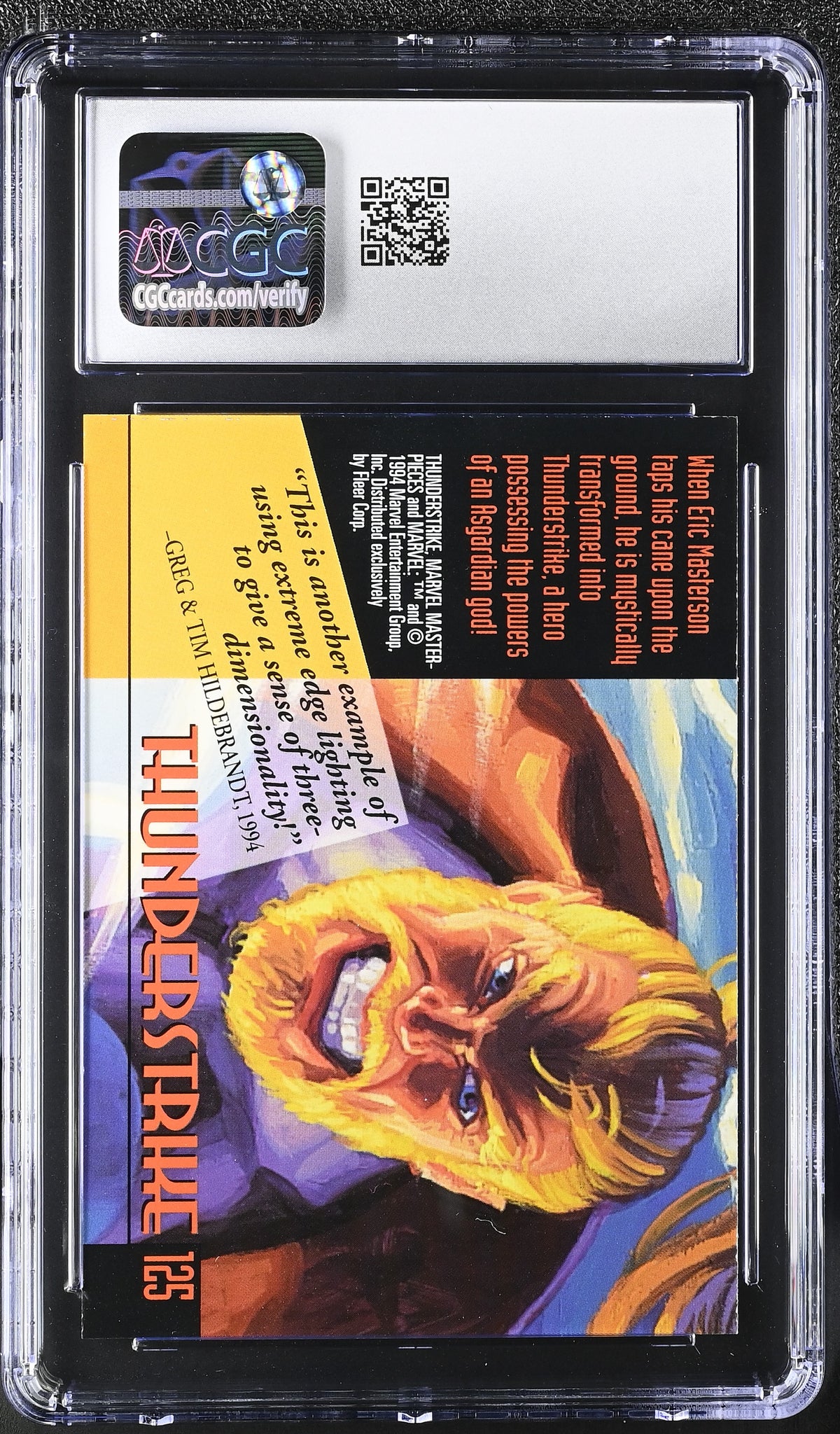 1994 Fleer Marvel Masterpieces Thunderstrike #125 CGC 9.5