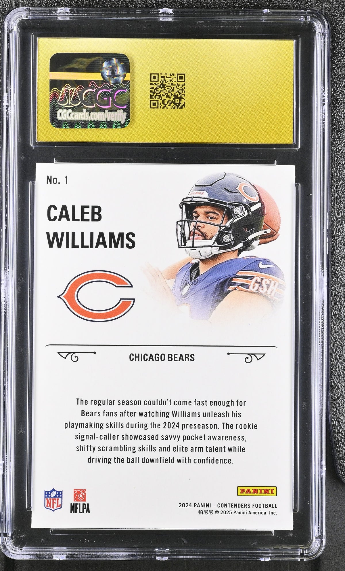 2024 Panini Contenders Caleb Williams Rookie Stallions #1 CGC 10 Chicago Bears