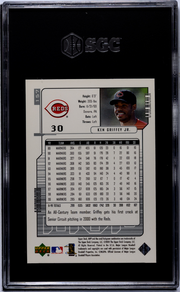 2000 Upper Deck Mvp Ken Griffey JR. #157 Silver Script SGC 8