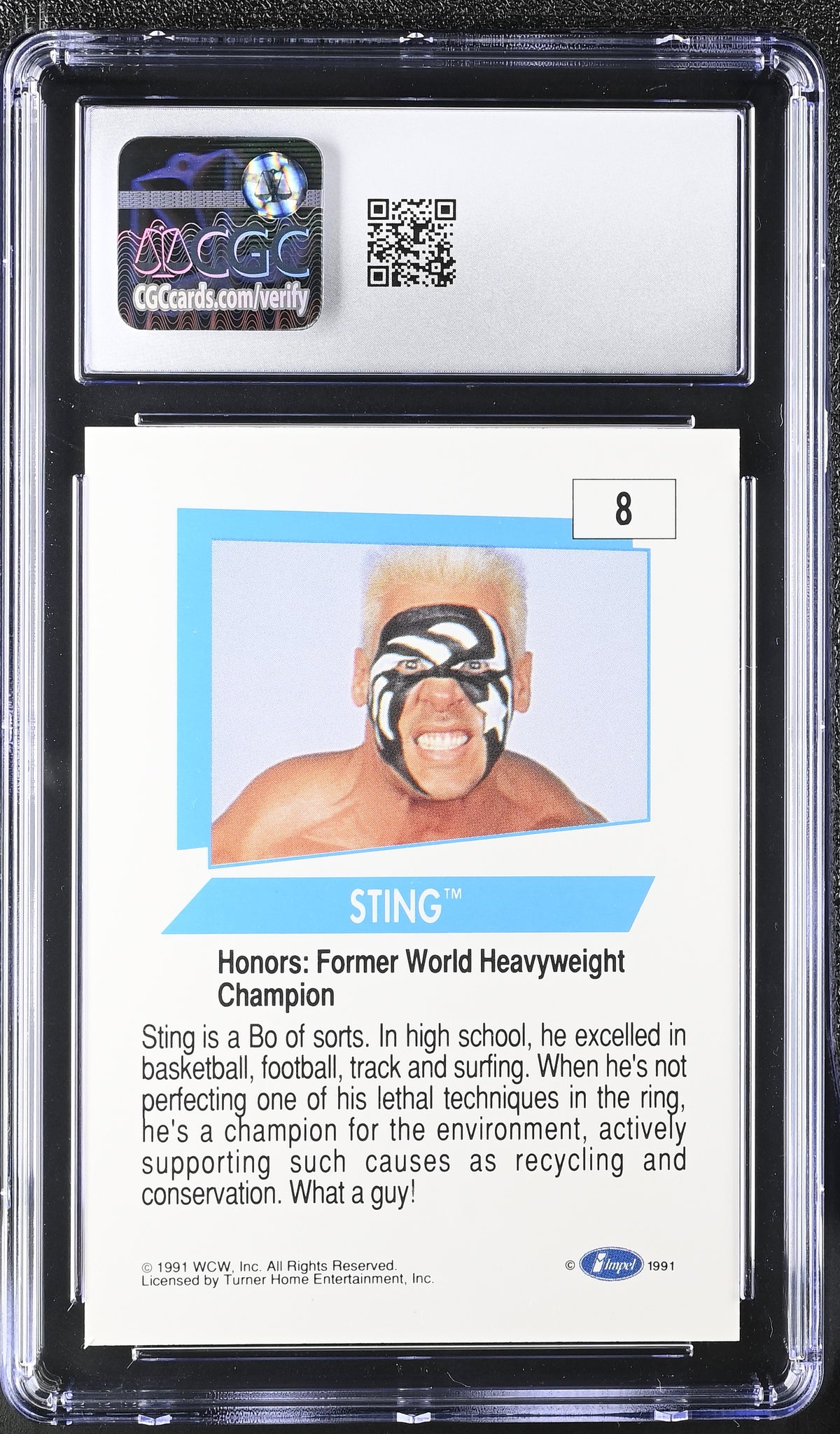 1991 Impel WCW Sting #8 CGC 9.5