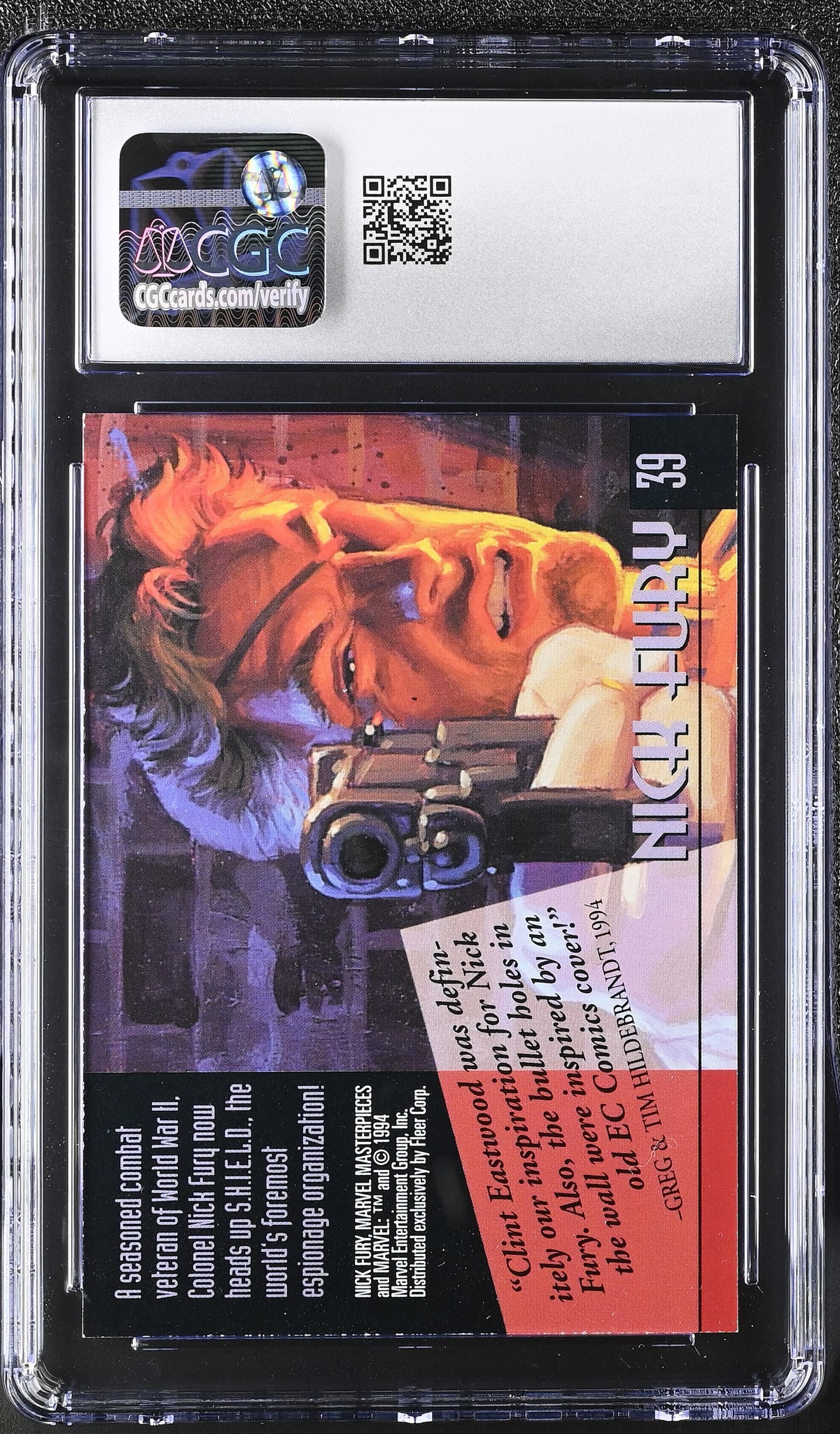 1994 Fleer Marvel Masterpieces Nick Fury #39 CGC 9.5