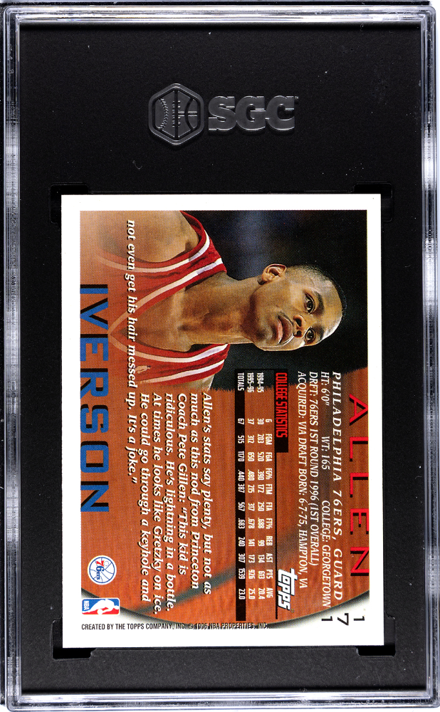 1996 Topps Allen Iverson #171 SGC 9