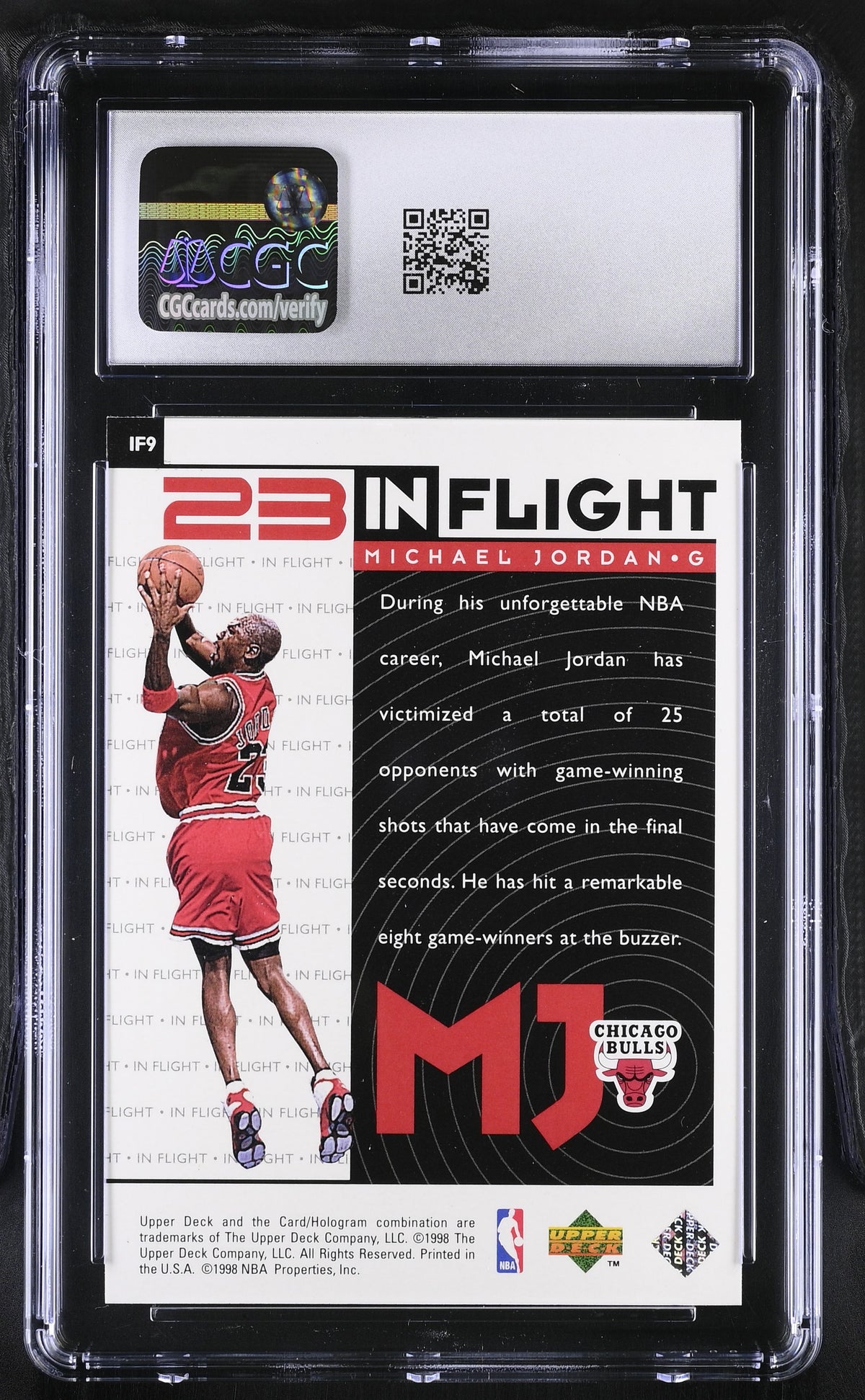 1998 Upper Deck MJ Living Legend Michael Jordan In Flight #IF9 CGC 9 Bulls