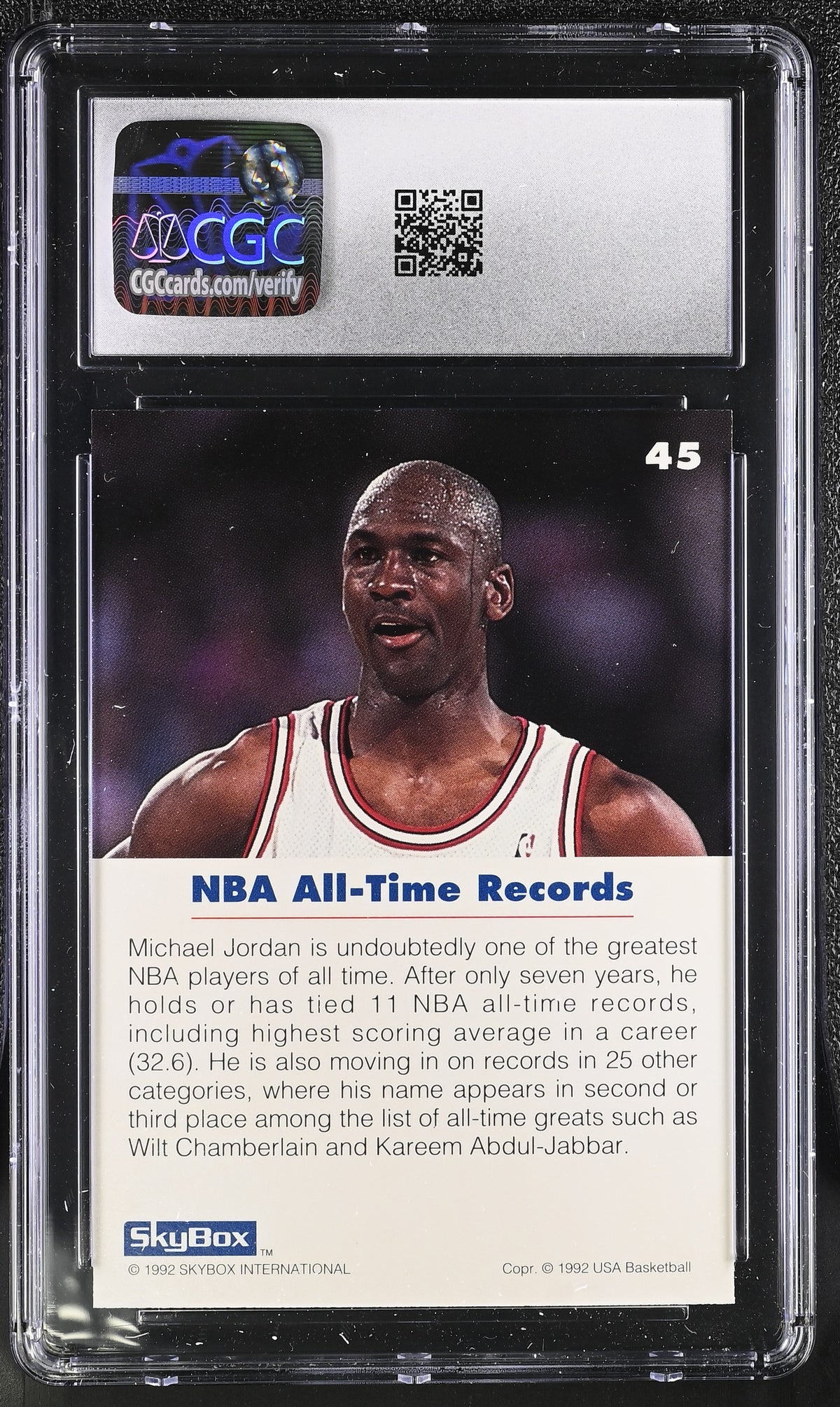 1992 Skybox Usa Michael Jordan #45 CGC 9.5 Chicago Bulls