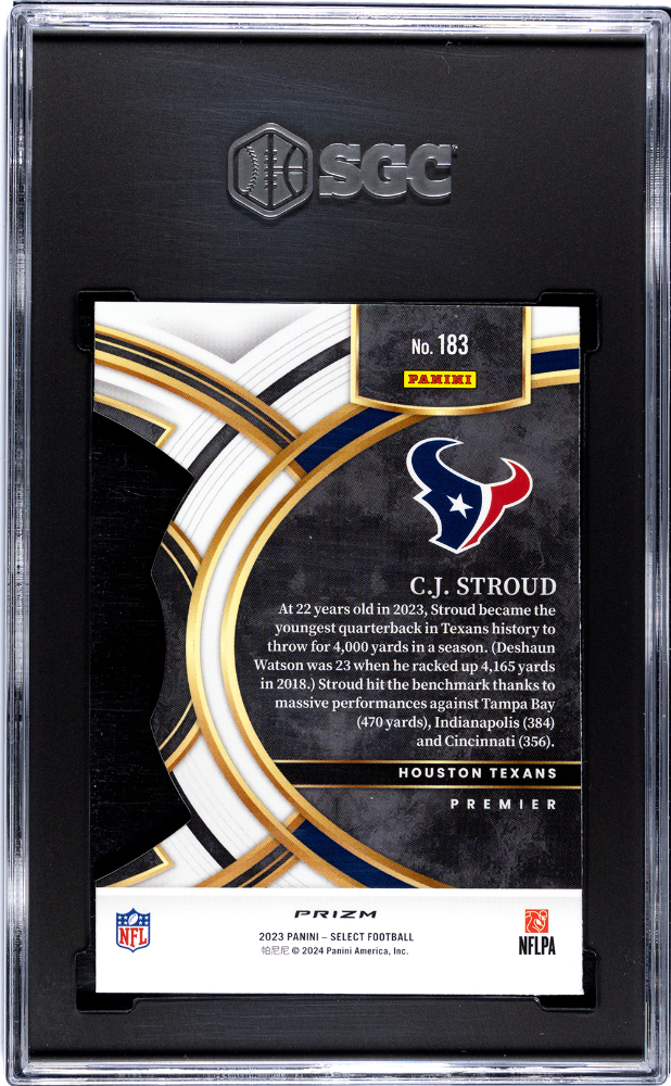 2023 Panini Select CJ Stroud Red Yellow Die Cut Prizm #183 SGC 8.5