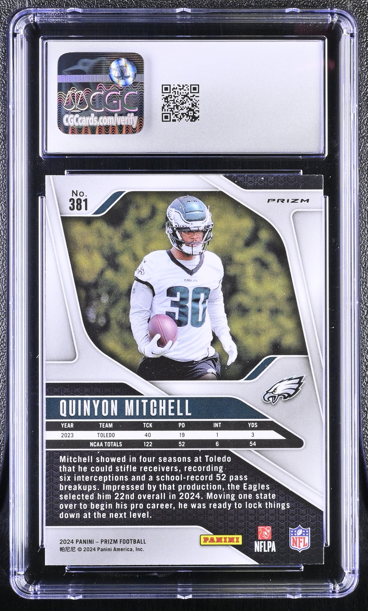 2024 Panini Prizm Quinyon Mitchell Disco Rookie #381 CGC 10 Philadelphia Eagles