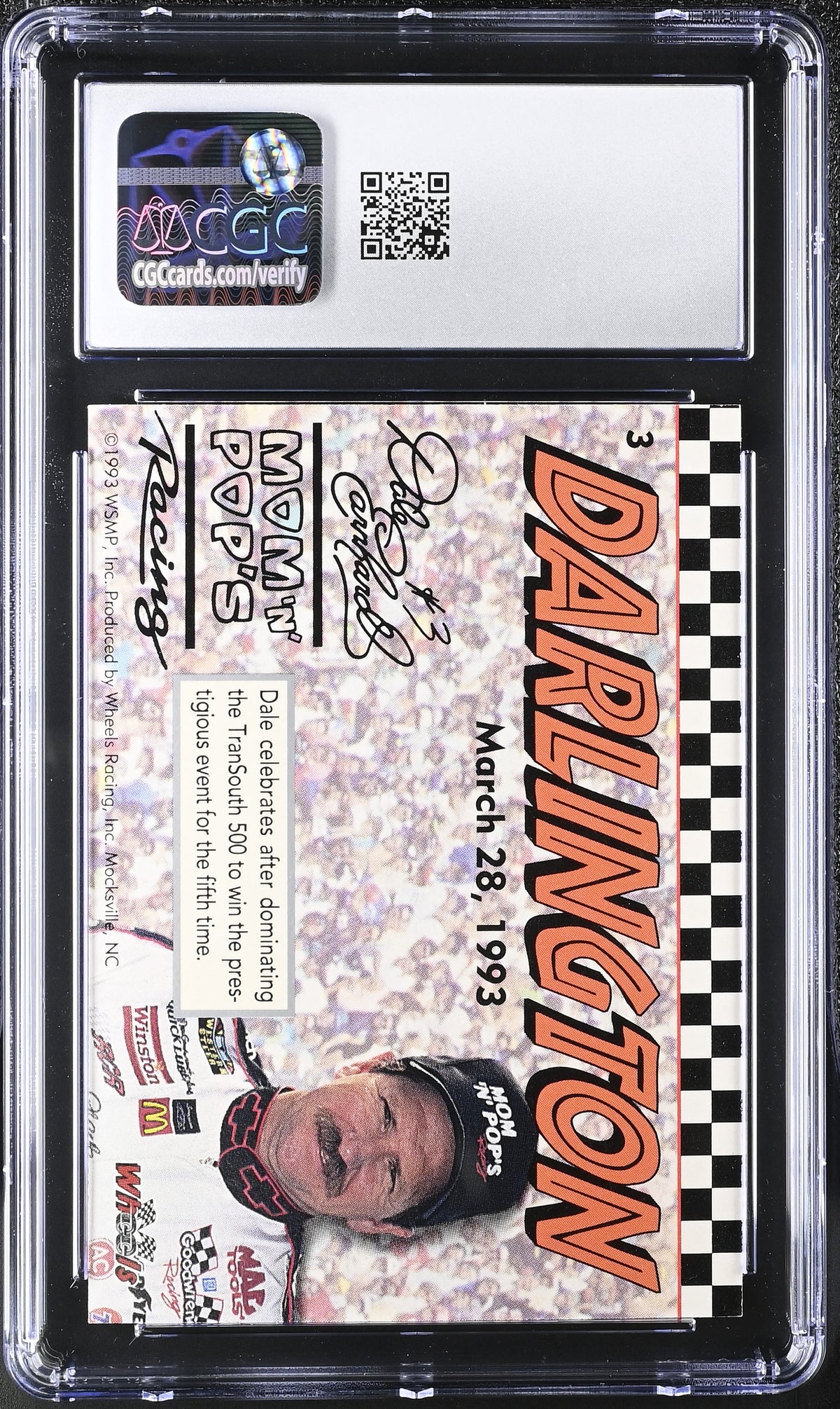 1993 Wheels Mom 'N' Pop's '93 Victory Series Dale Earnhardt #3 CGC 9.5