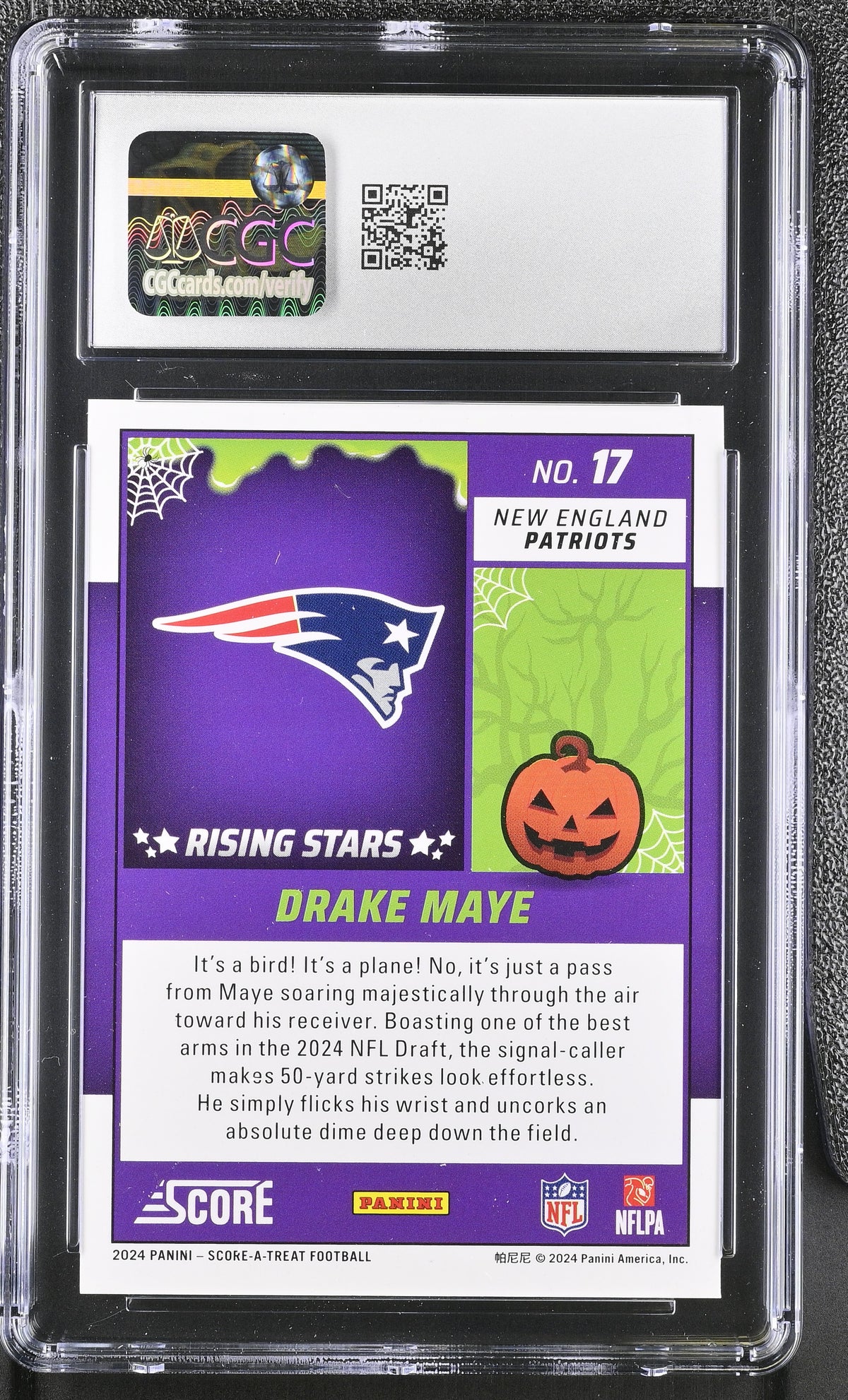 2024 Panini Score-A-Treat Drake Maye Bats Rookie Rising Stars 17 CGC 10 Patriots