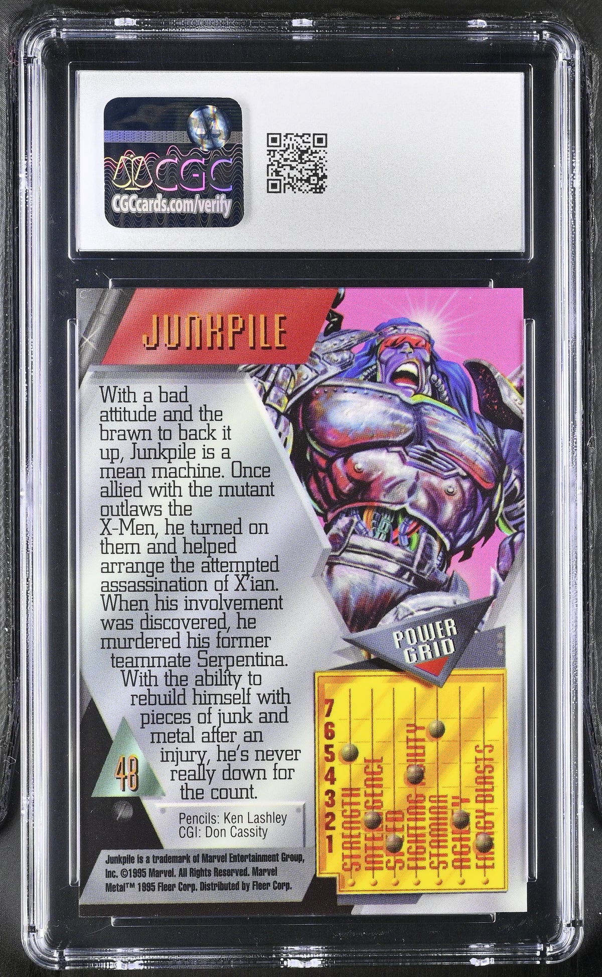 1995 Fleer Marvel Metal Inaugural Edition Junkpile #48 CGC 10