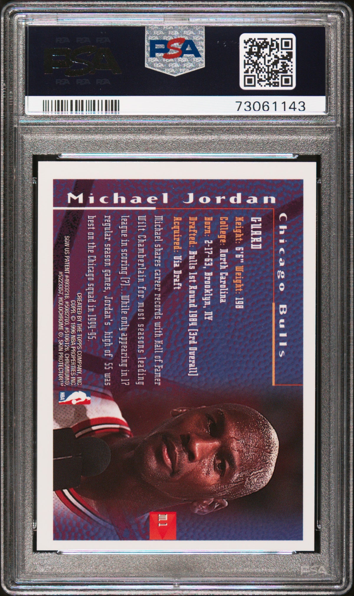 1995-96 Finest Mystery Michael Jordan #M1 PSA 7 Chicago Bulls