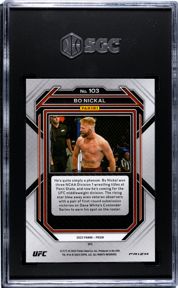 2023 Panini Prizm Ufc Bo Nickal Ice Rookie #103 SGC 10