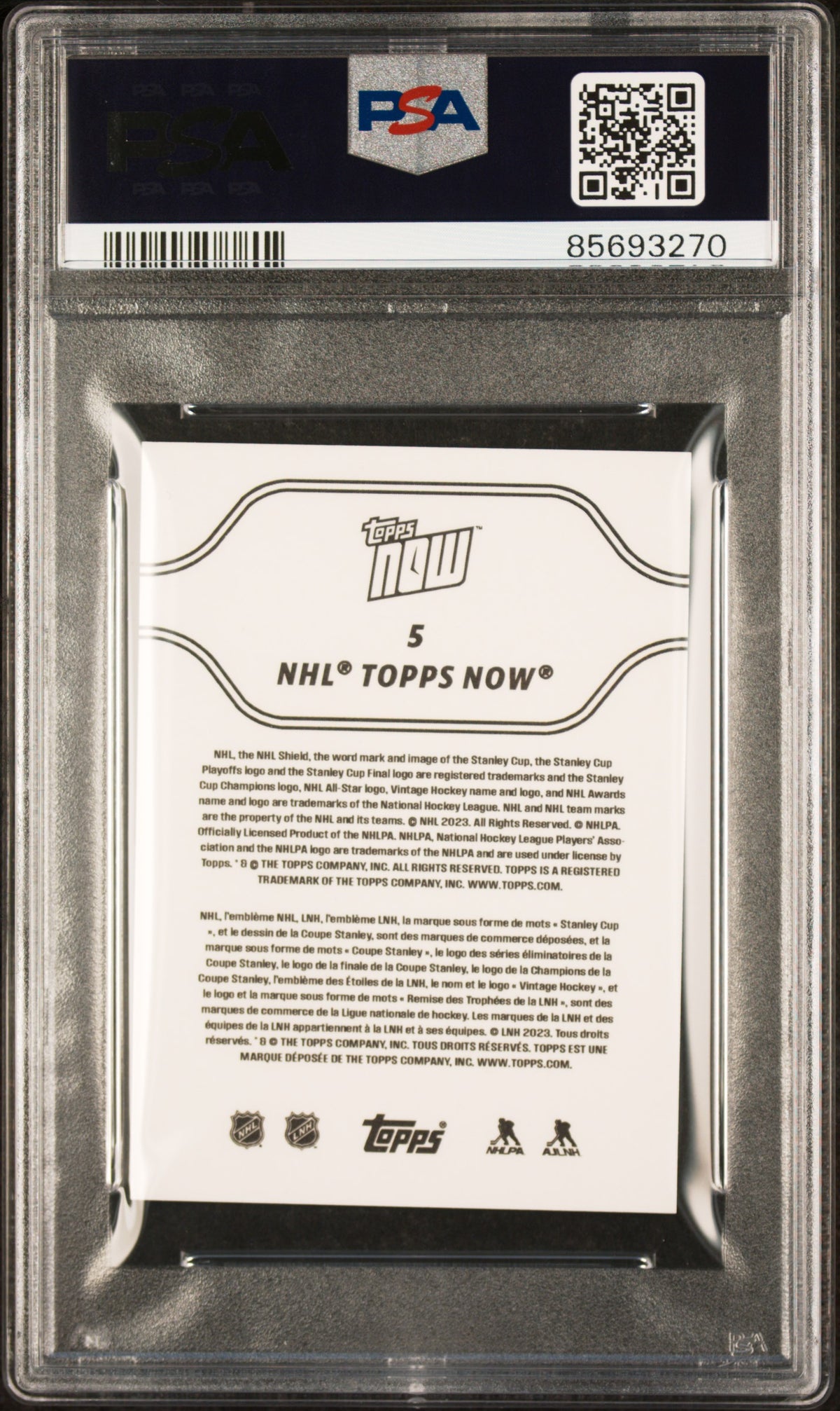 2023 Topps Now NHL Stickers Connor Bedard Rookie #5 PSA 10 Chicago Blackhawks